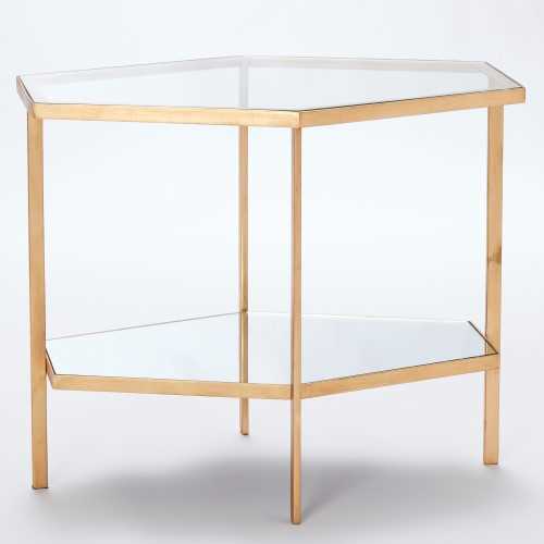 Global Views Hexagon Glass Coffee Table