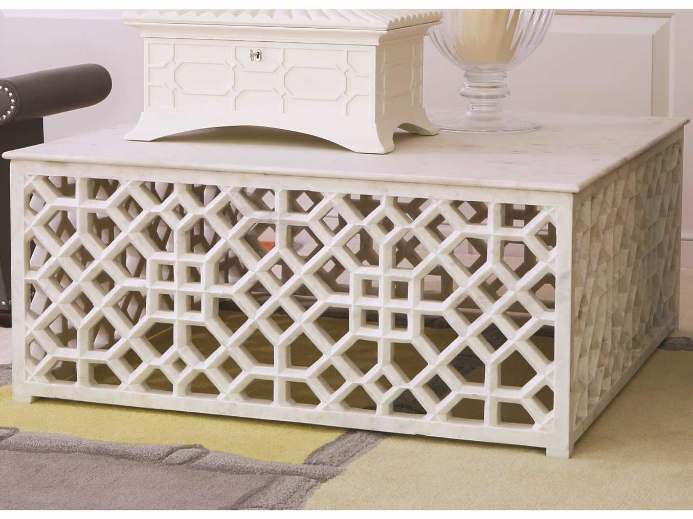 Global Views Square Marble Coffee Table