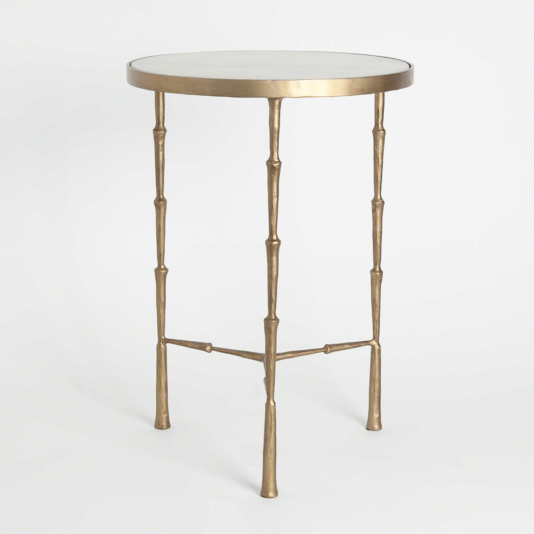 Global Views Round Marble End Table