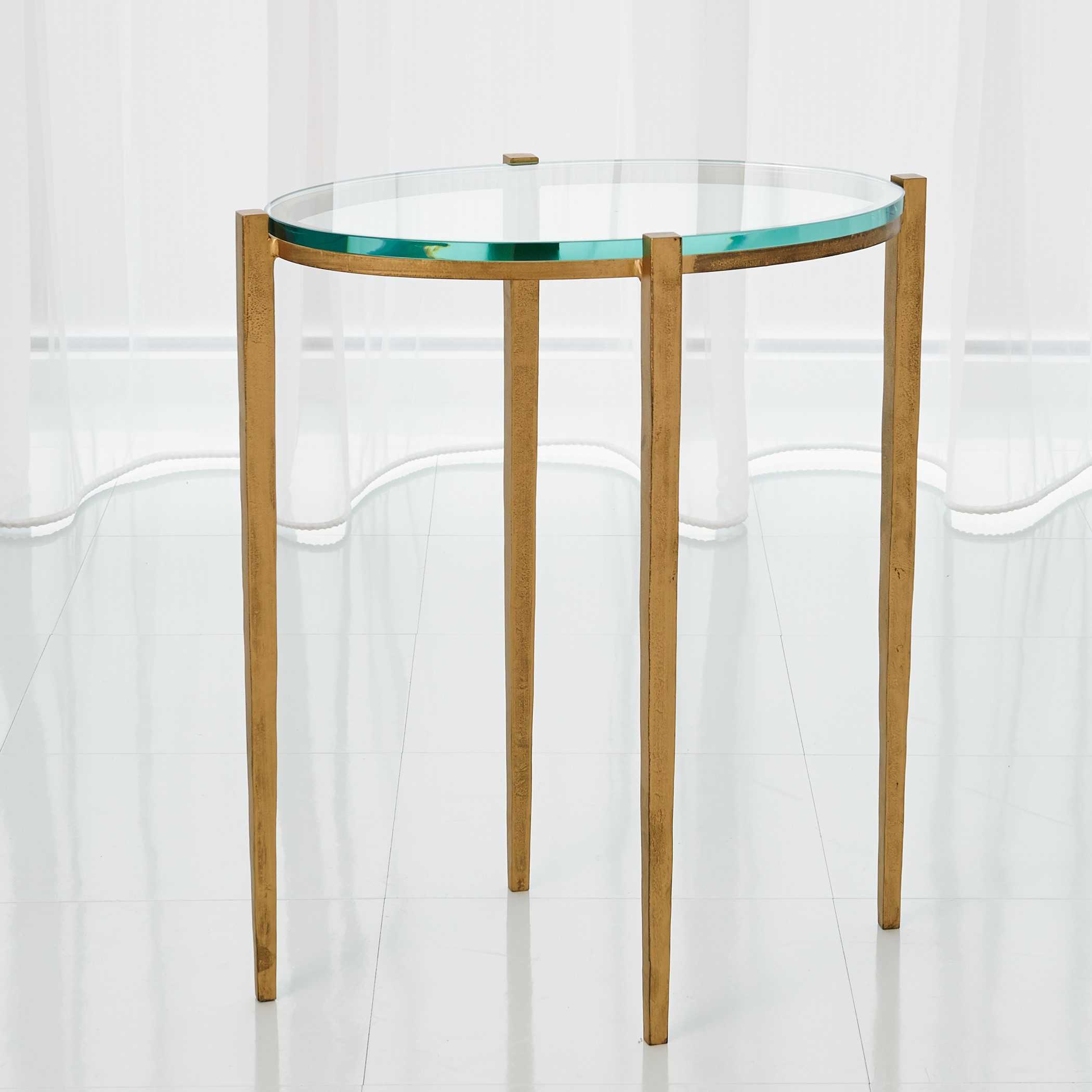 Global Views Petite Oval Glass End Table
