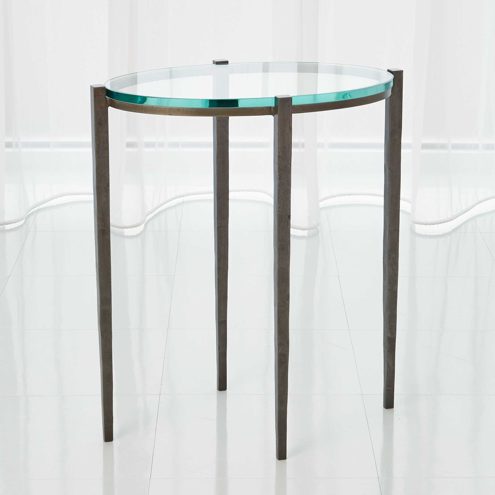 Global Views Petite Oval Glass End Table