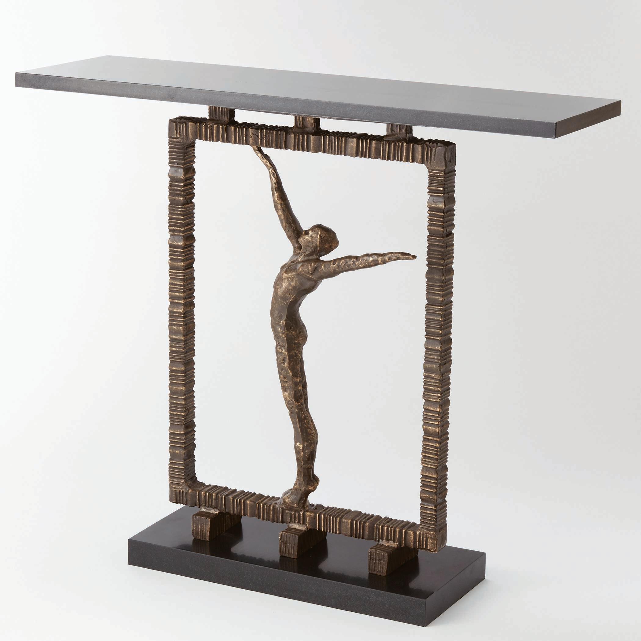 Global Views Reach Out Rectangular Metal Console Table