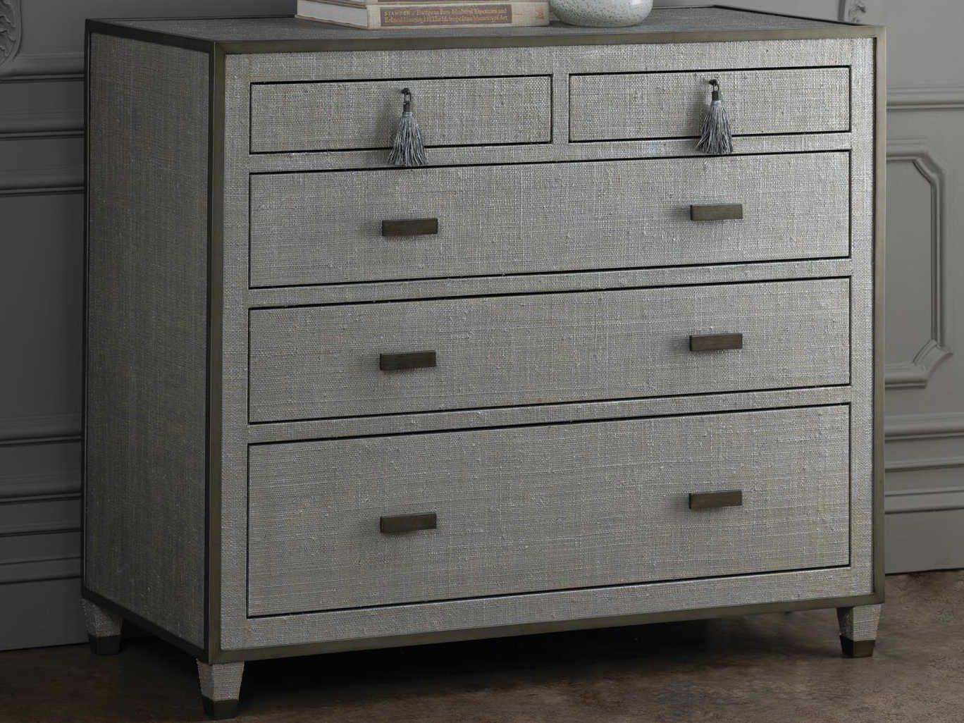 Global Views 5-Drawers Silver Acacia Wood Dresser