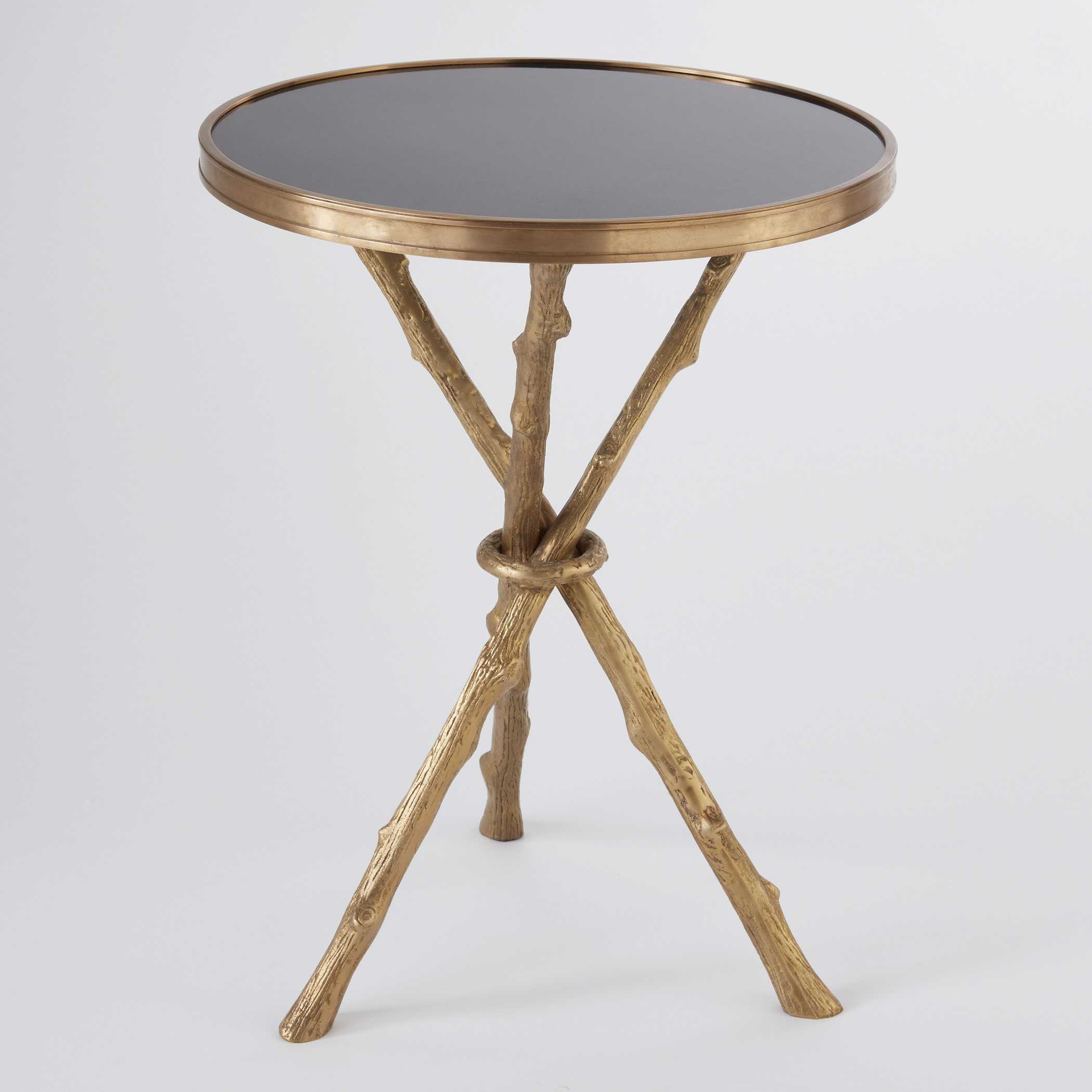 Global Views Twig Round Granite End Table