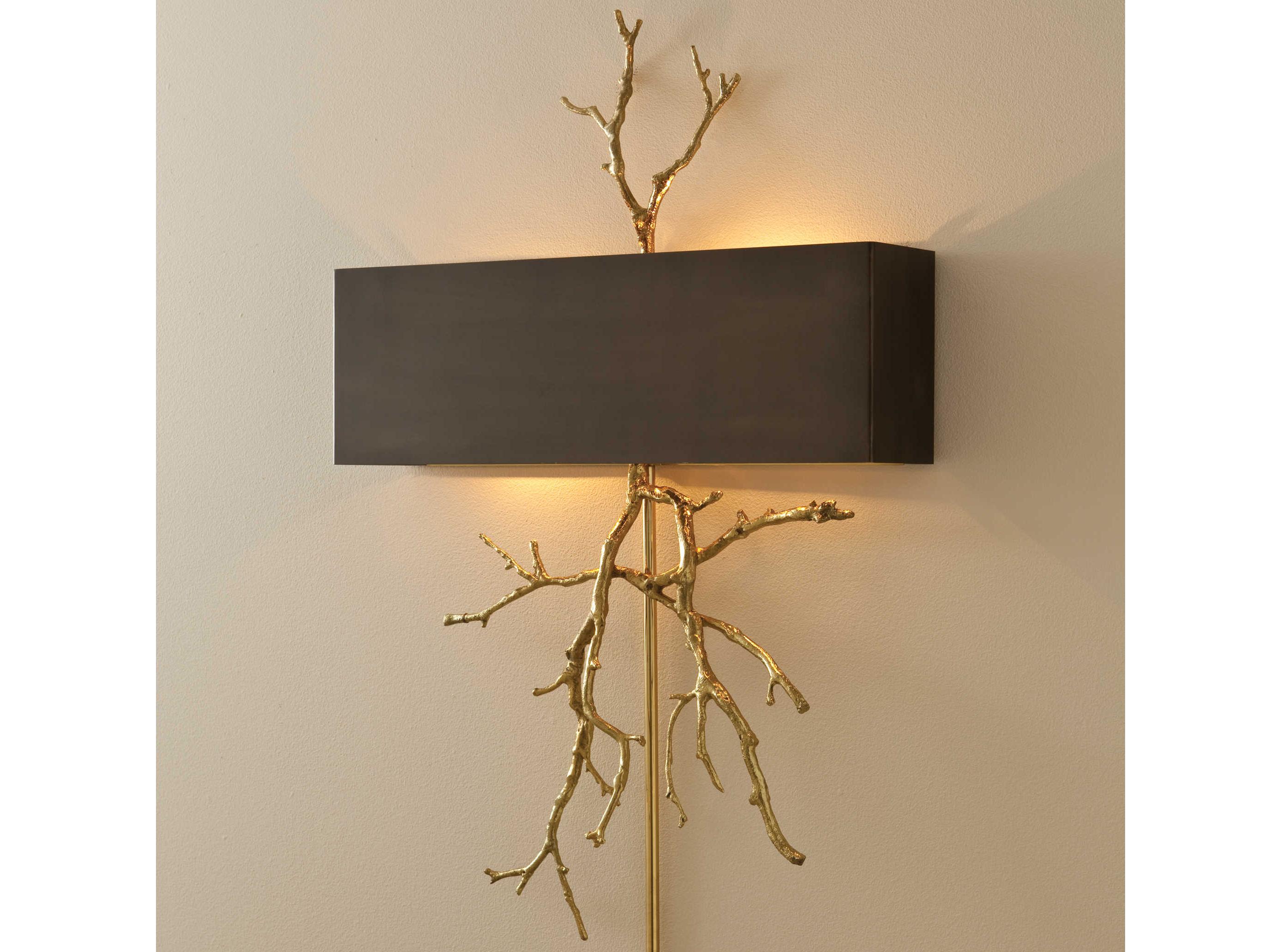 Global Views 2-Light Brass Bronze Wall Sconce
