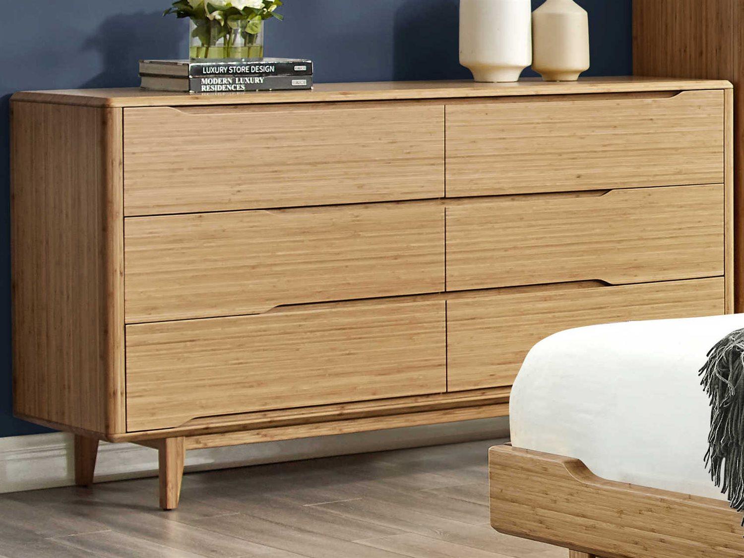 Greenington Currant 6-Drawers Brown Bamboo Wood Double Dresser