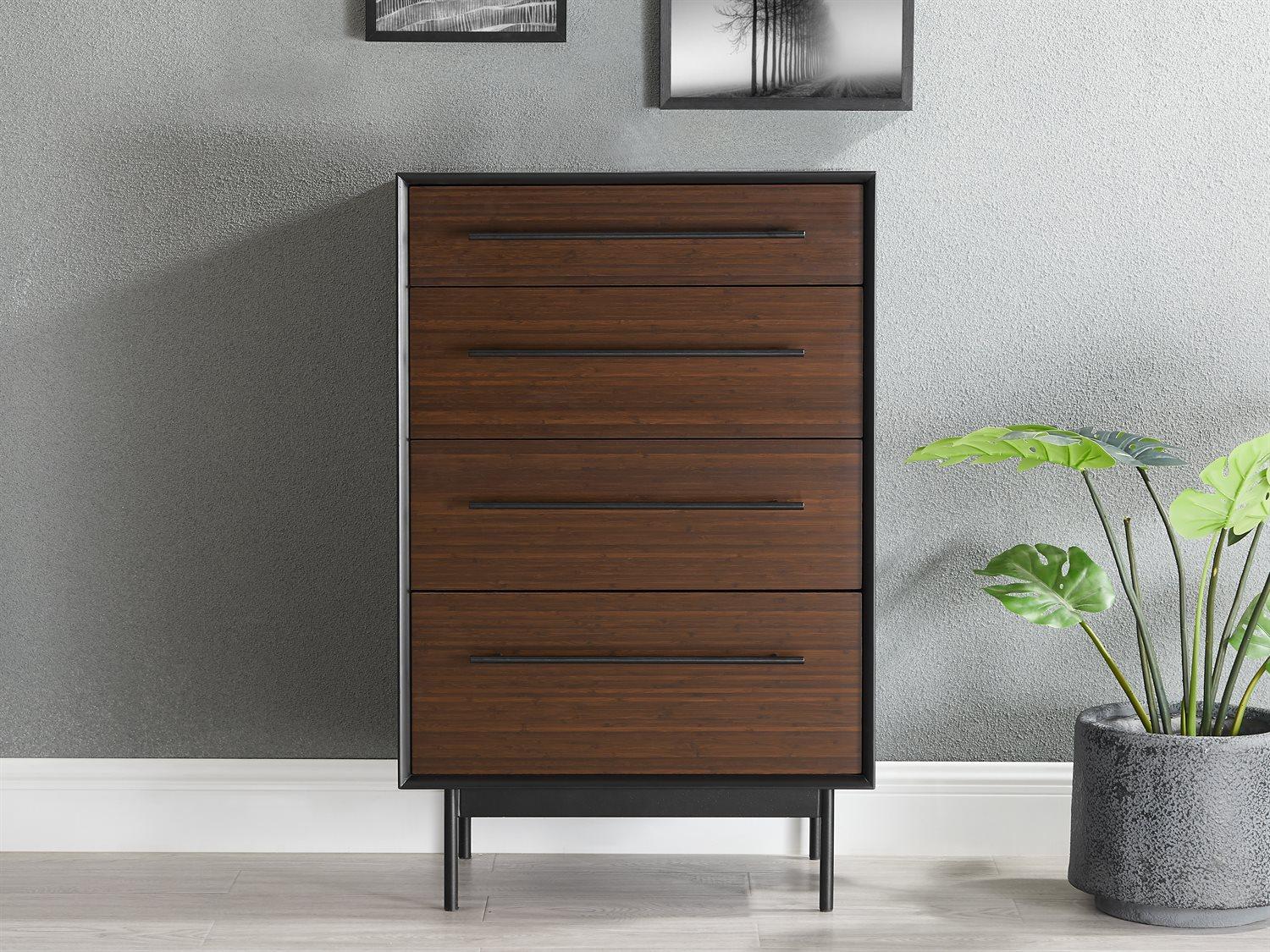 Greenington Park Avenue 4-Drawers Ruby Black Bamboo Wood Accent Chest