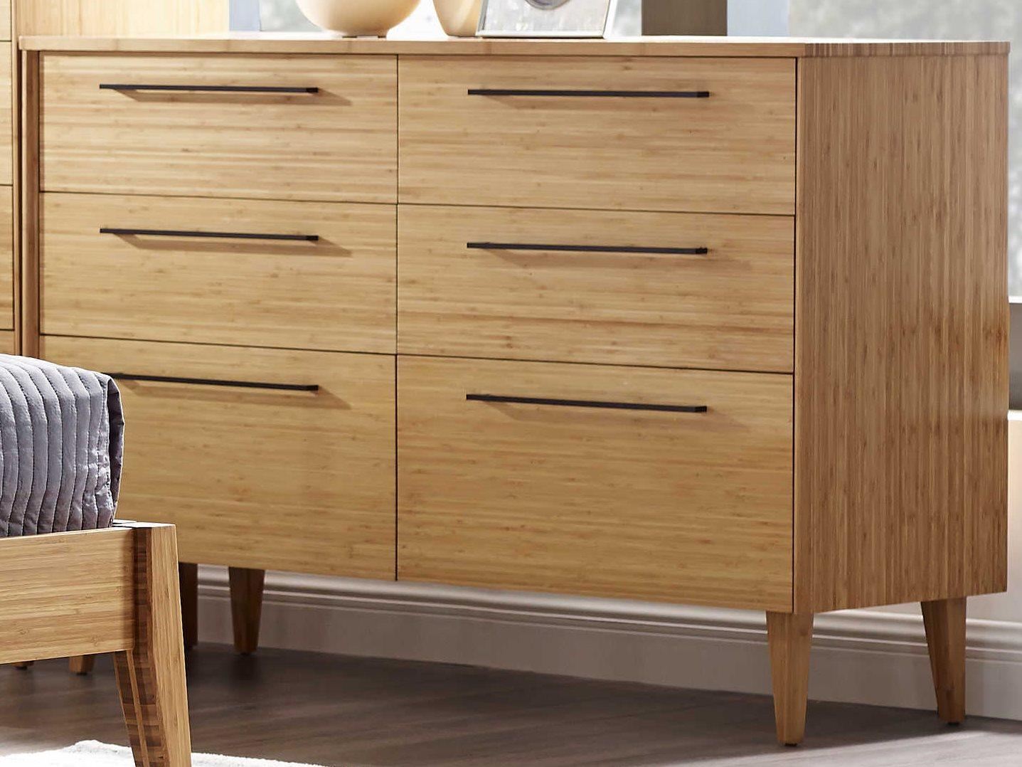 Greenington Sienna 6-Drawers Brown Bamboo Wood Double Dresser