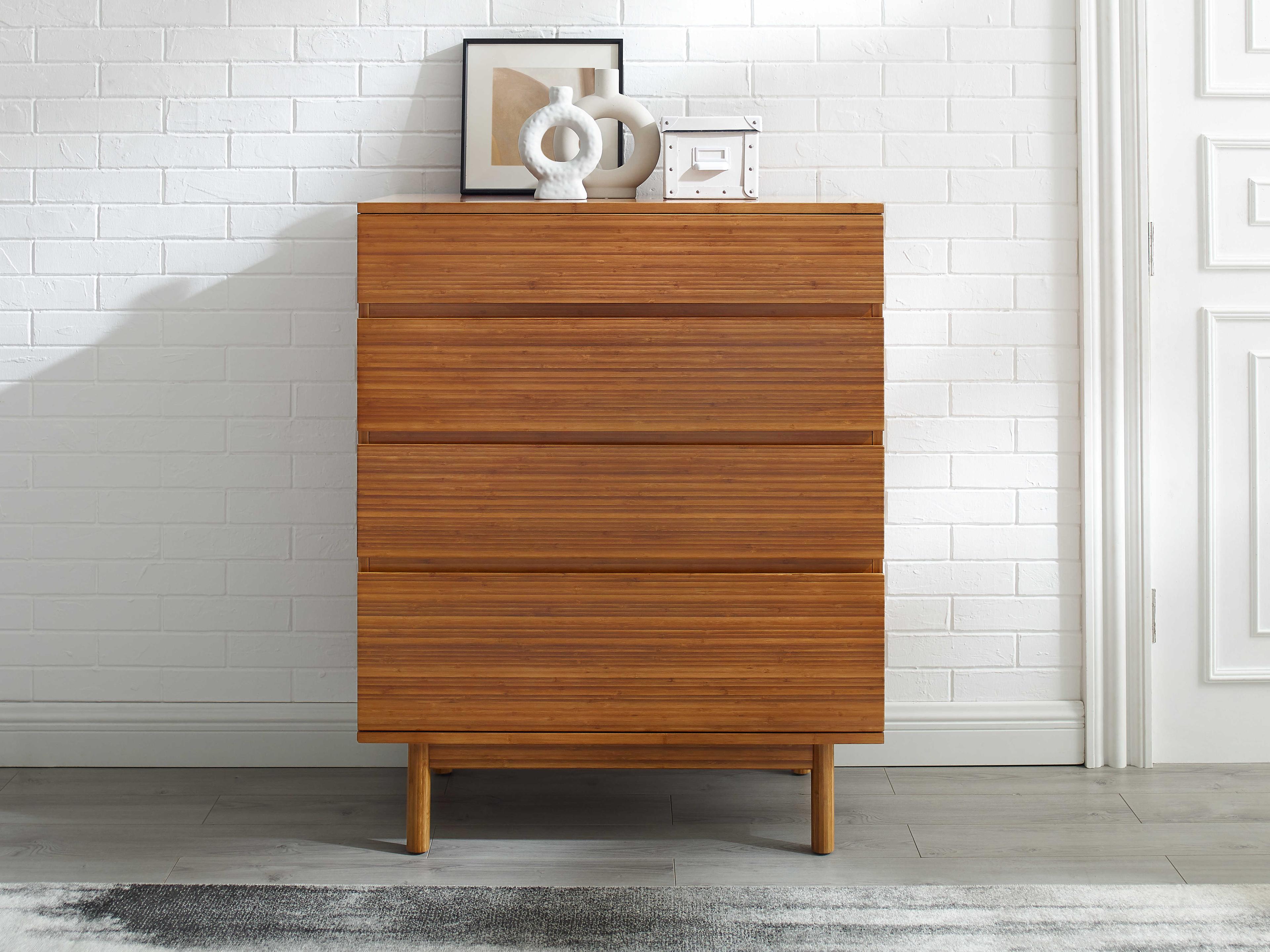 Greenington Ventura 4-Drawers Amber Brown Bamboo Wood Accent Chest