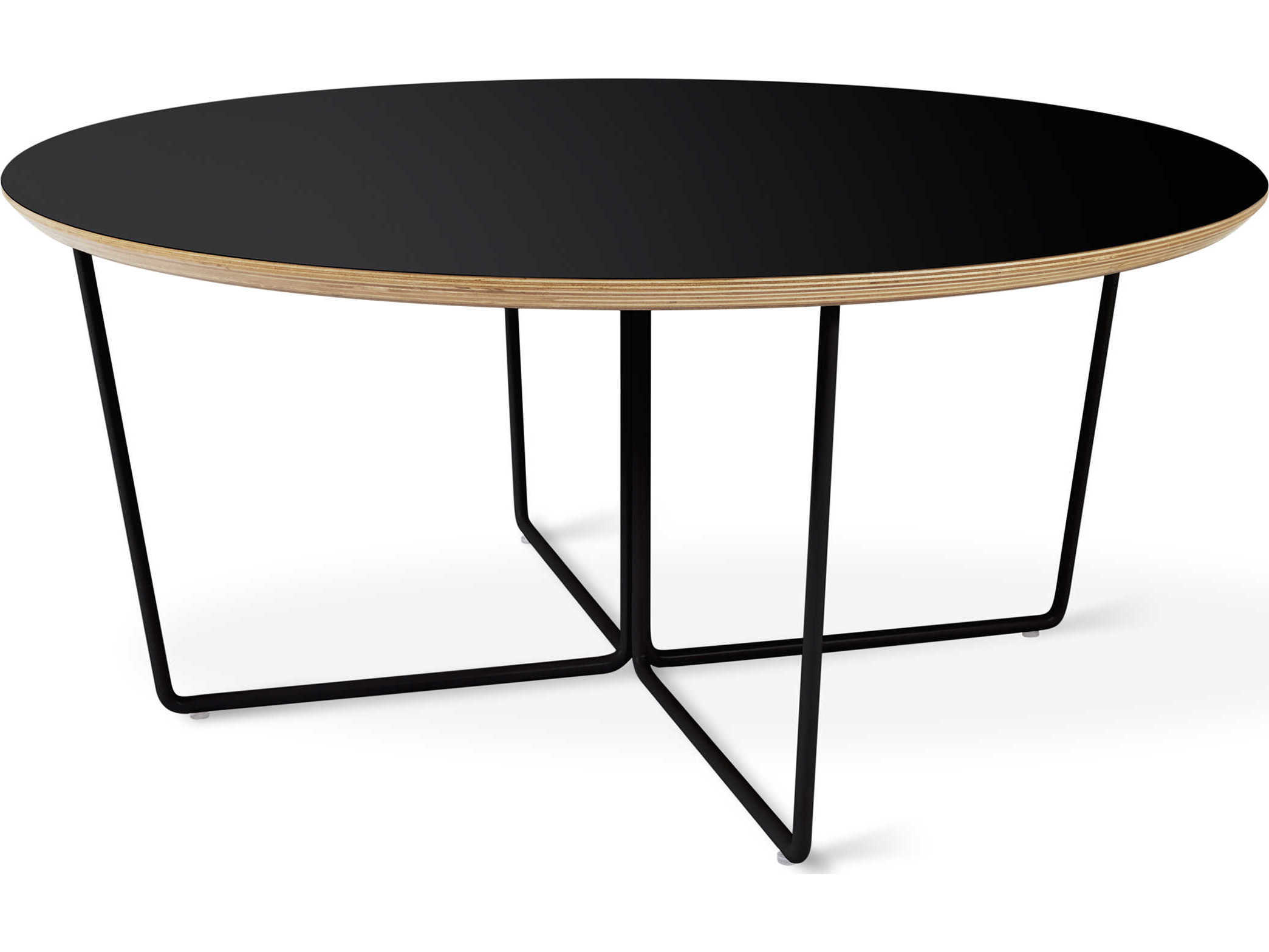 Gus* Modern Array Round Wood Black Coffee Table