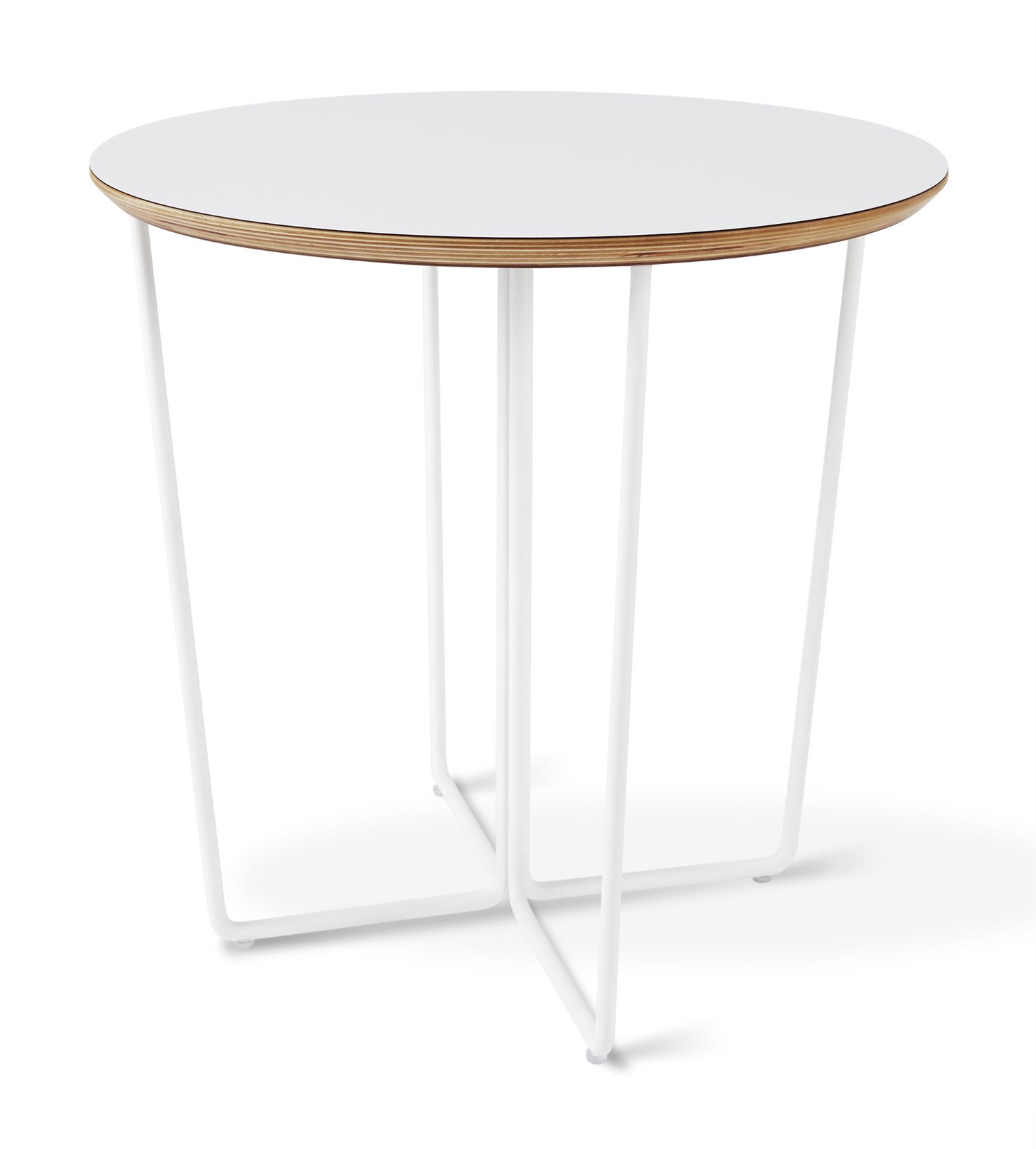 Gus* Modern Array Round Wood White End Table