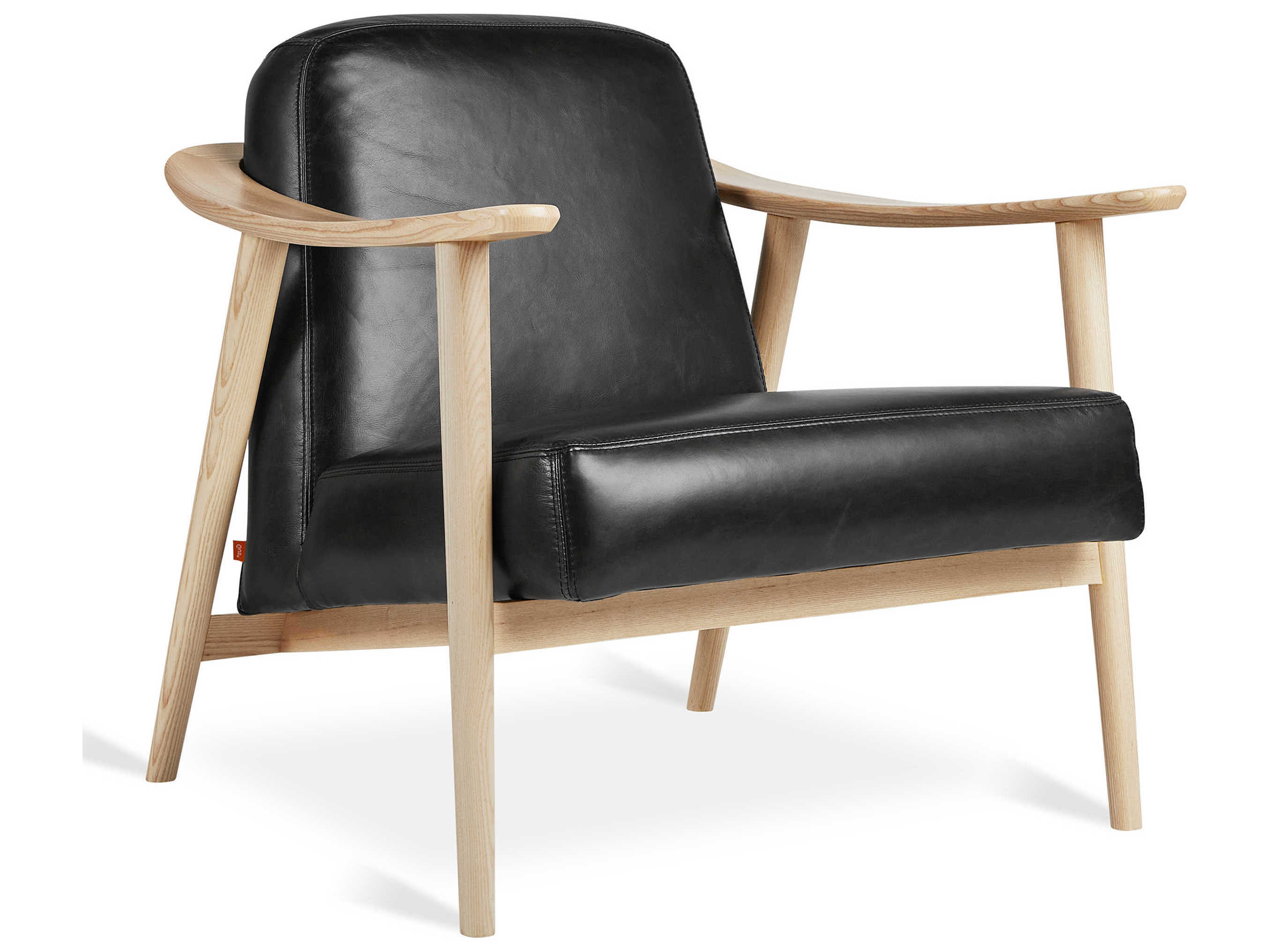 Gus* Modern Baltic Black Leather Accent Chair