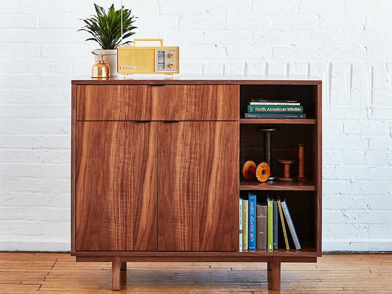 Gus* Modern Belmont 42" Walnut Wood Sideboard