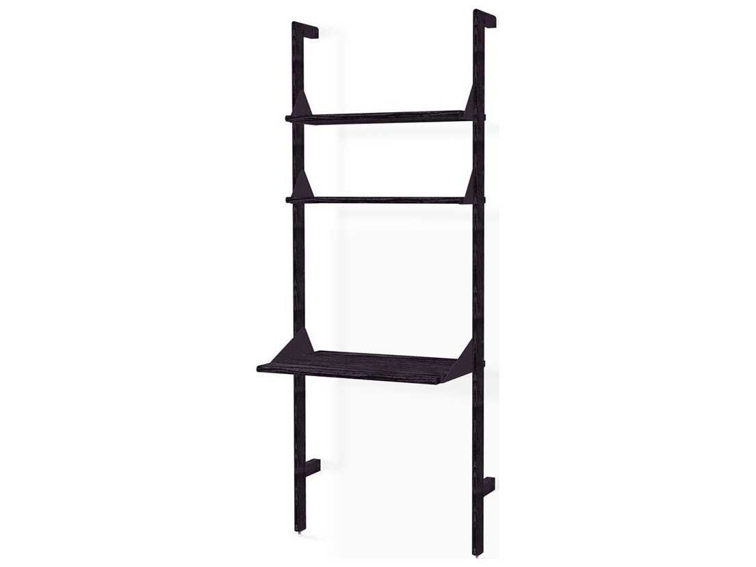 Gus* Modern Branch Ash Black Wood Leaning Ladder Desk