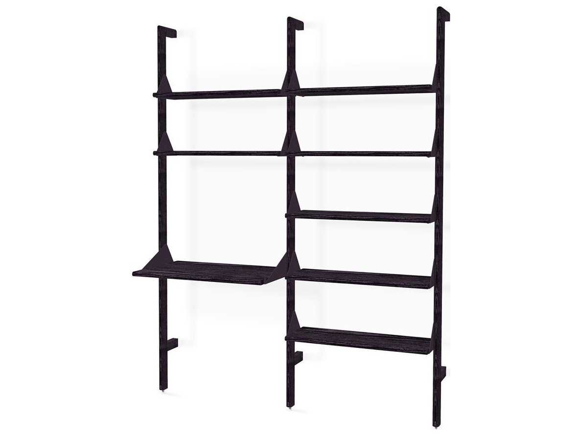 Gus* Modern Branch Ash Black Wood Leaning Ladder Desk