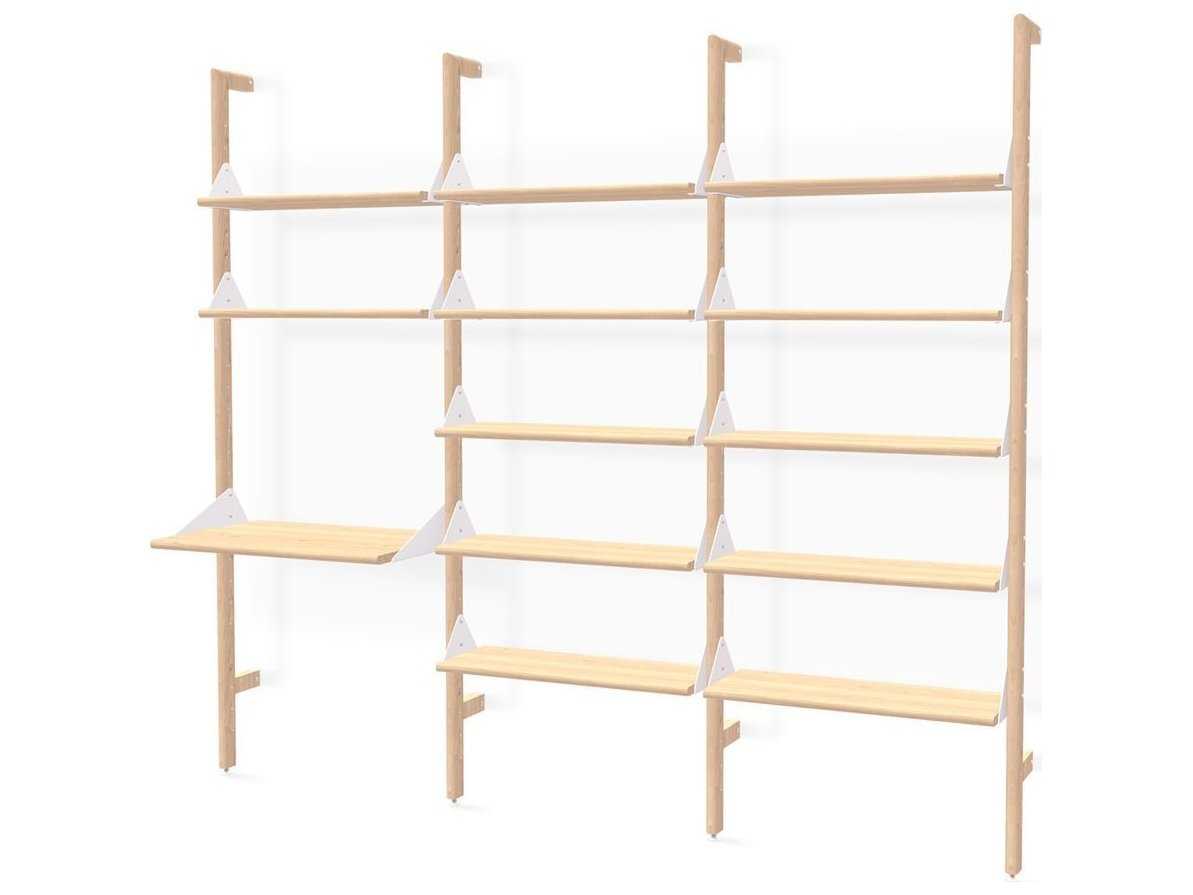 Gus* Modern Branch Ash Blonde White Beige Wood Leaning Ladder Desk