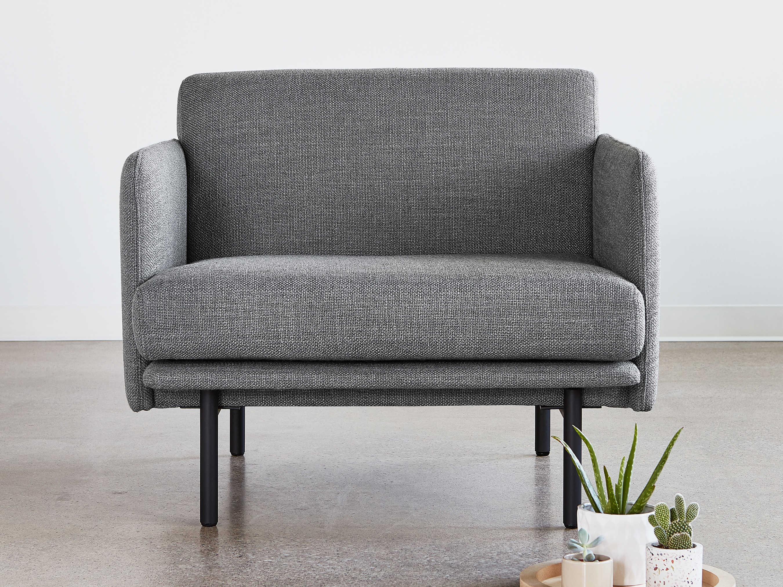 Gus* Modern Foundry Gray Fabric Accent Chair
