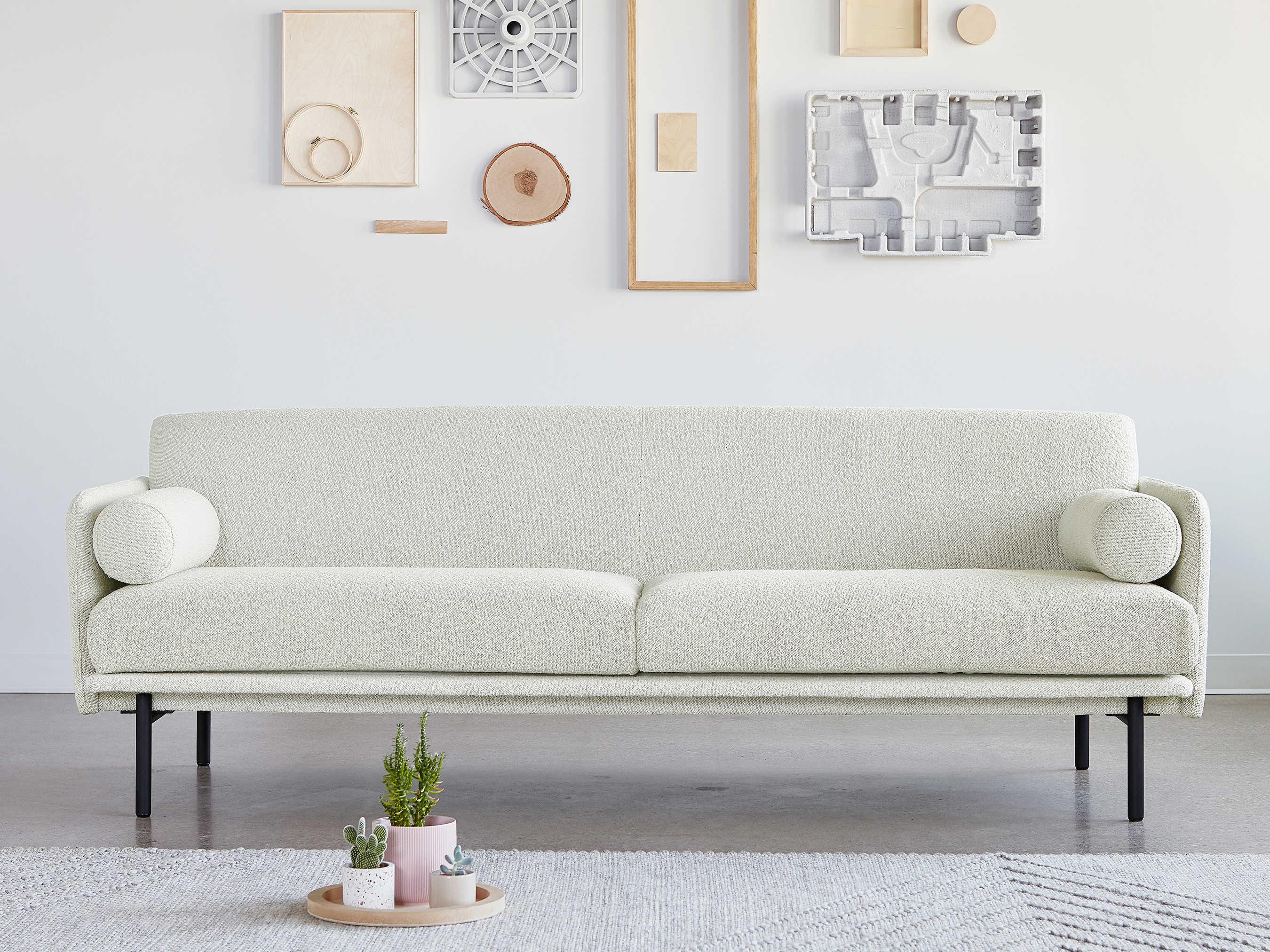Gus* Modern Foundry Copenhagen Fossil White Upholstered Sofa