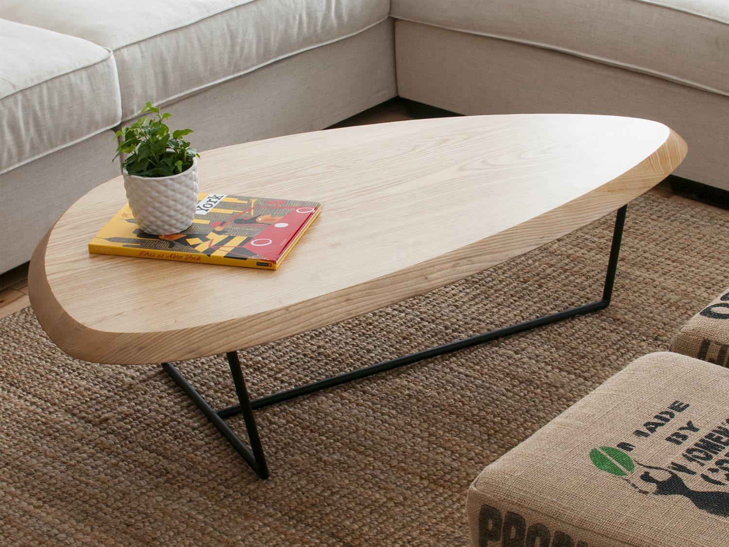 Gus* Modern Hull Wood Ash Natural Coffee Table