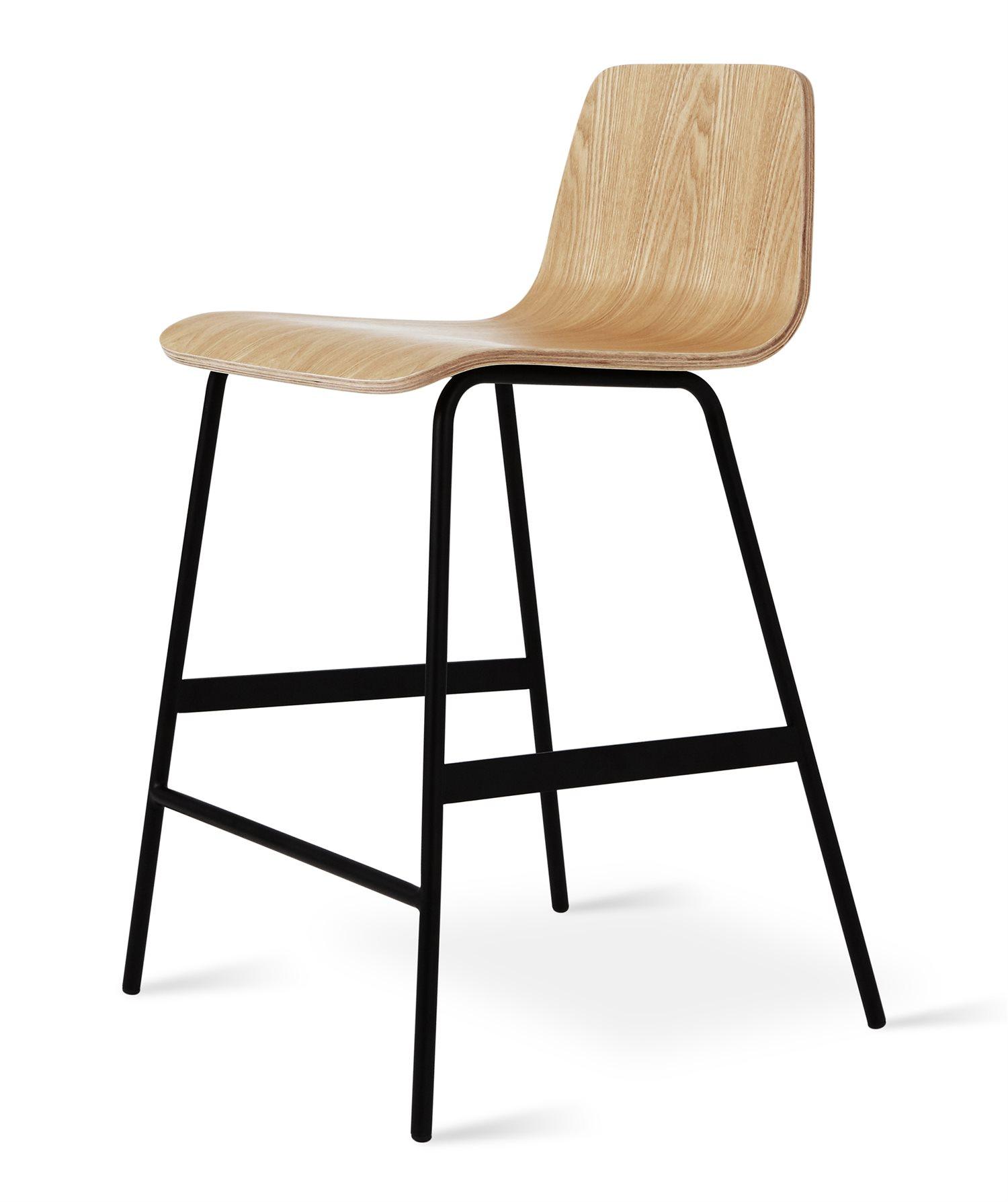 Gus* Modern Lecture Ash Wood Natural Black Counter Stool