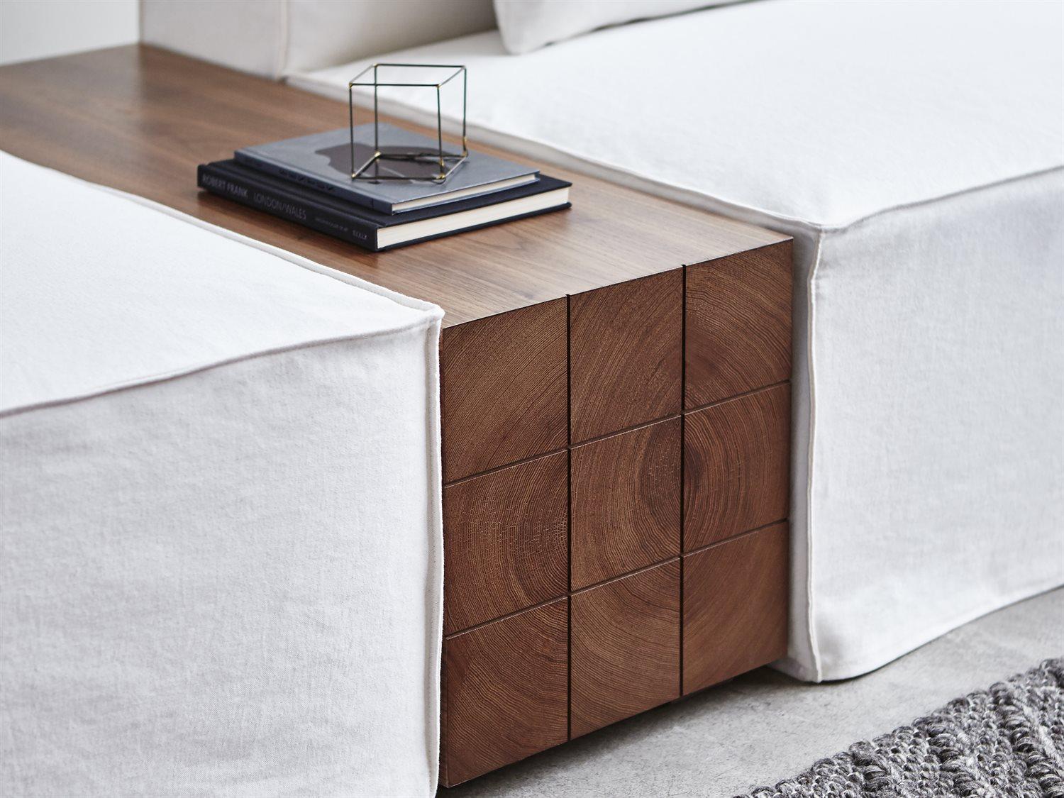 Gus* Modern Mix Rectangular Wood Walnut End Table