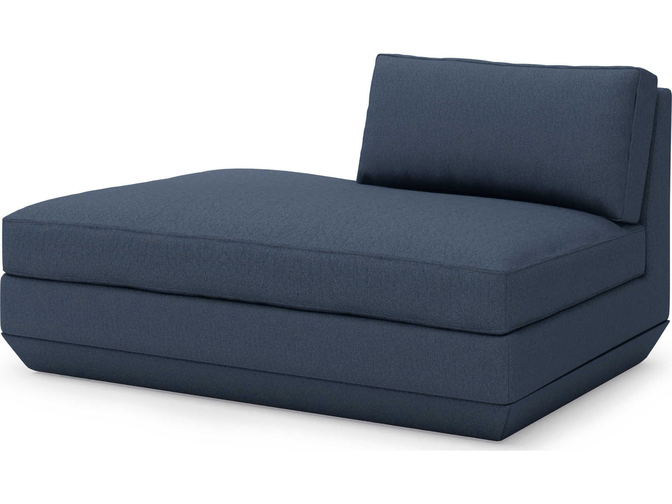 Gus* Modern Podium Hanson Navy Blue Upholstered Chaise