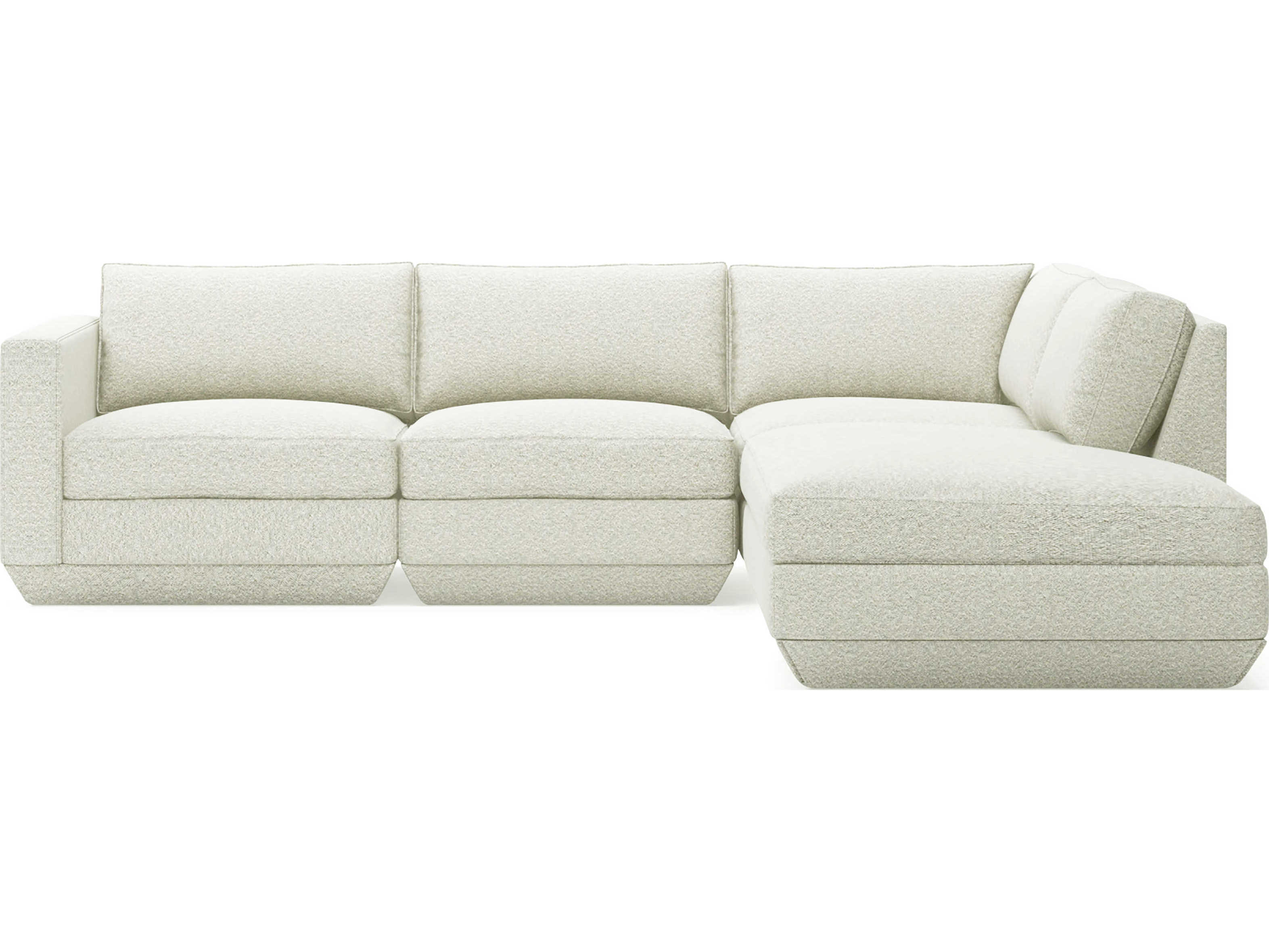 Gus* Modern Podium White Upholstered Sectional Sofa
