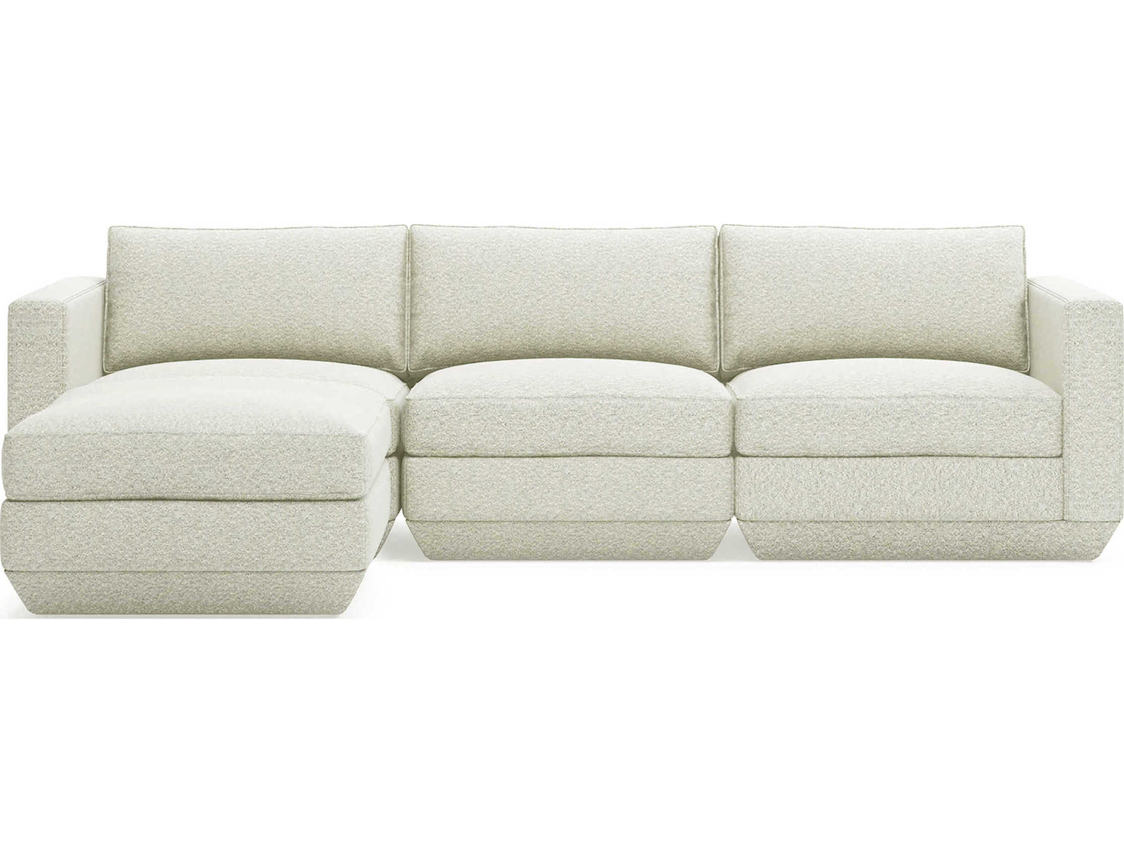 Gus* Modern Podium White Upholstered Sectional Sofa