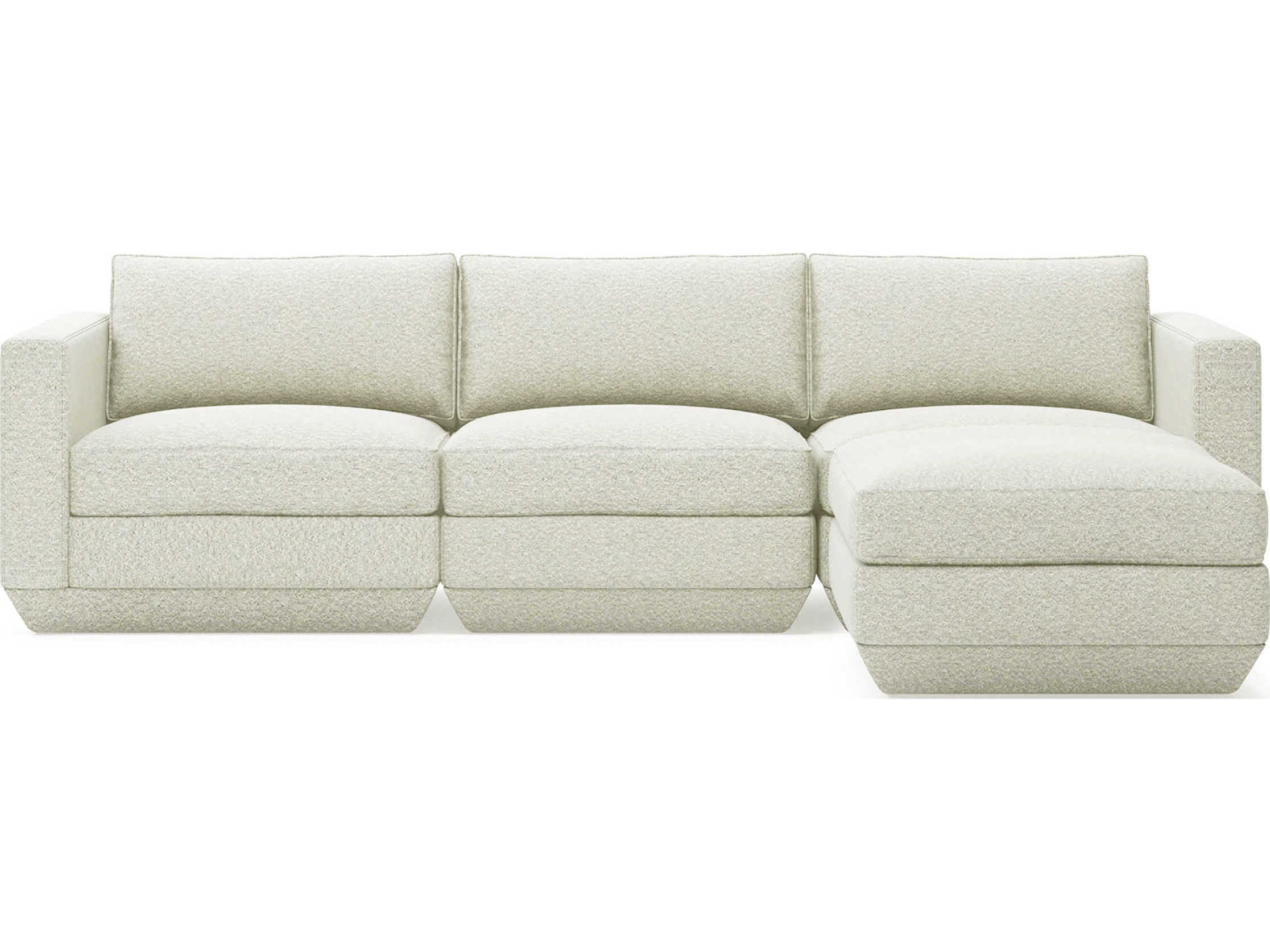 Gus* Modern Podium White Upholstered Sectional Sofa