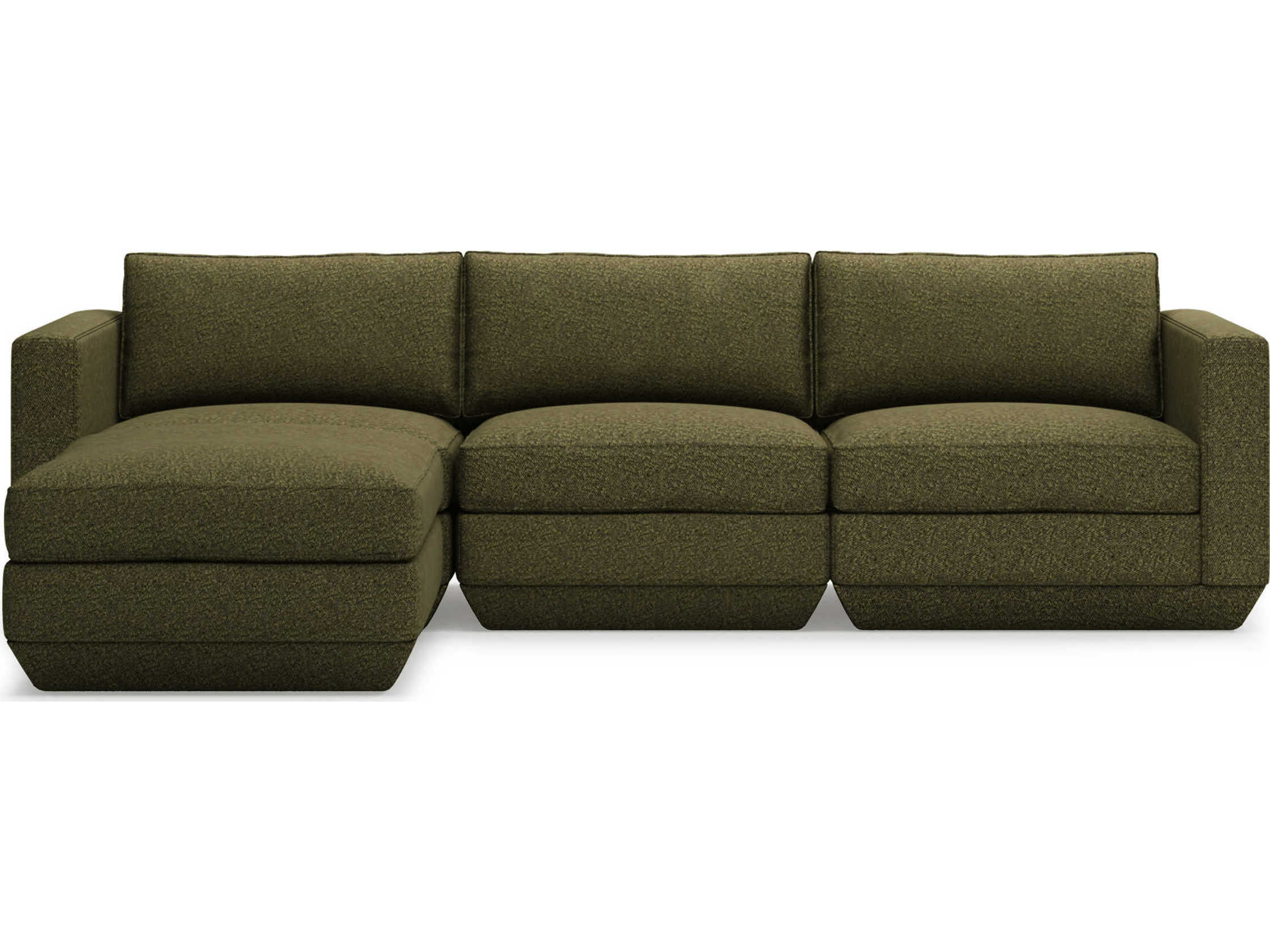 Gus* Modern Podium Green Upholstered Sectional Sofa