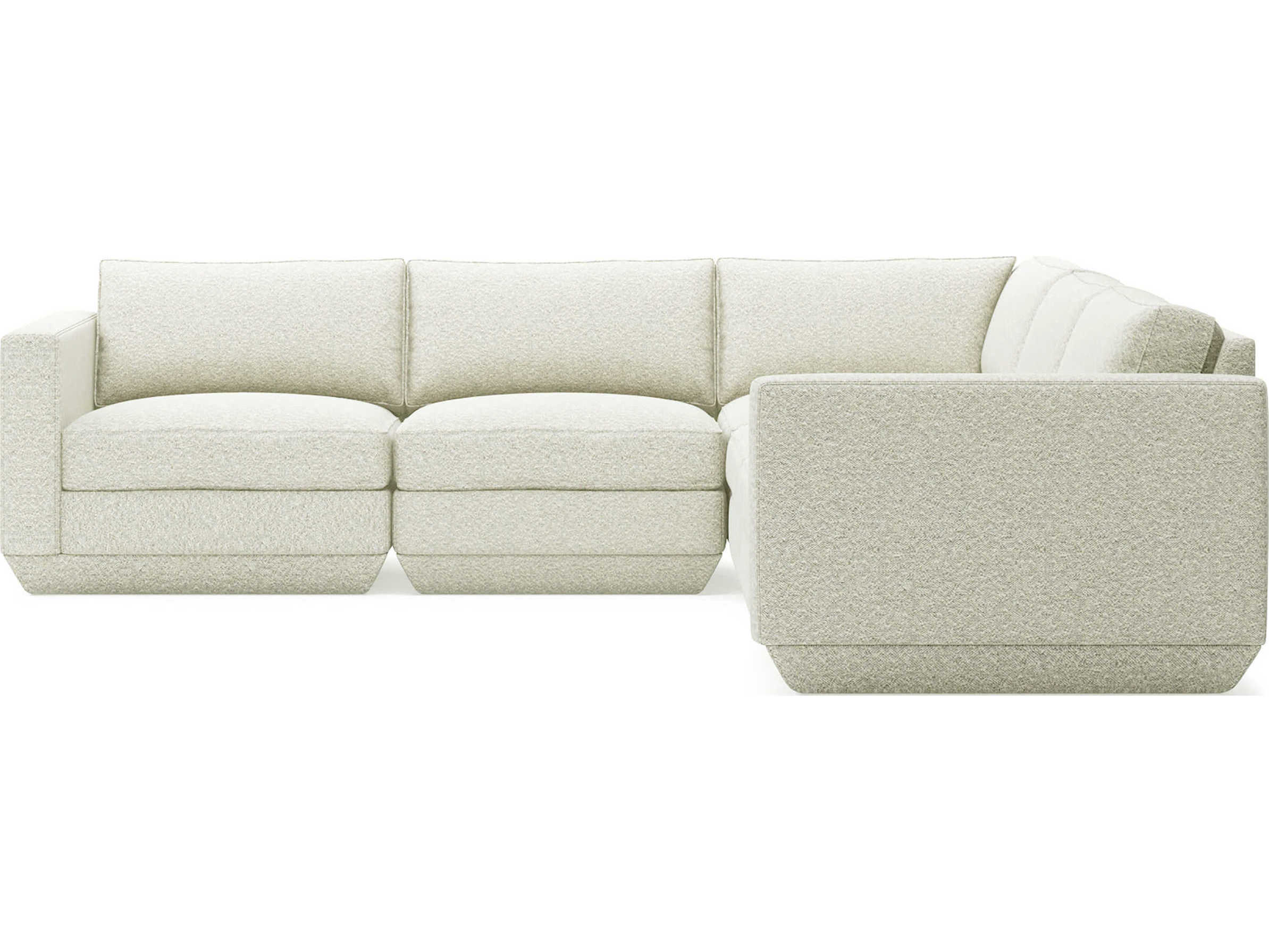 Gus* Modern Podium White Upholstered Sectional Sofa