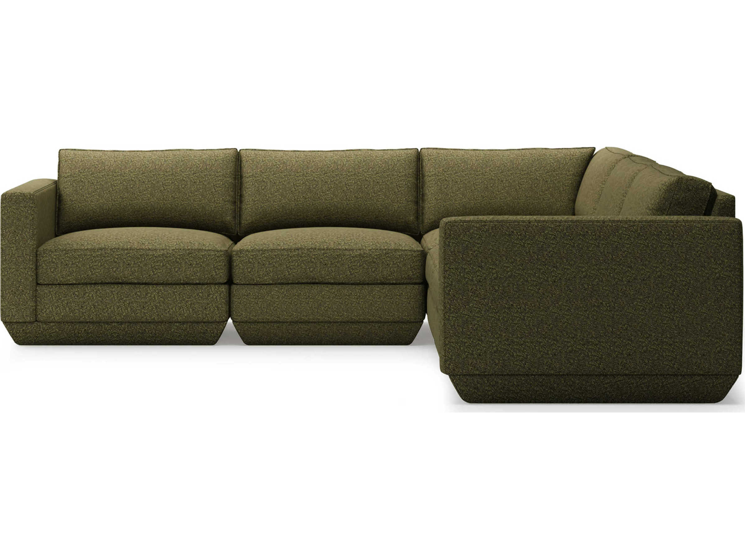 Gus* Modern Podium Green Upholstered Sectional Sofa