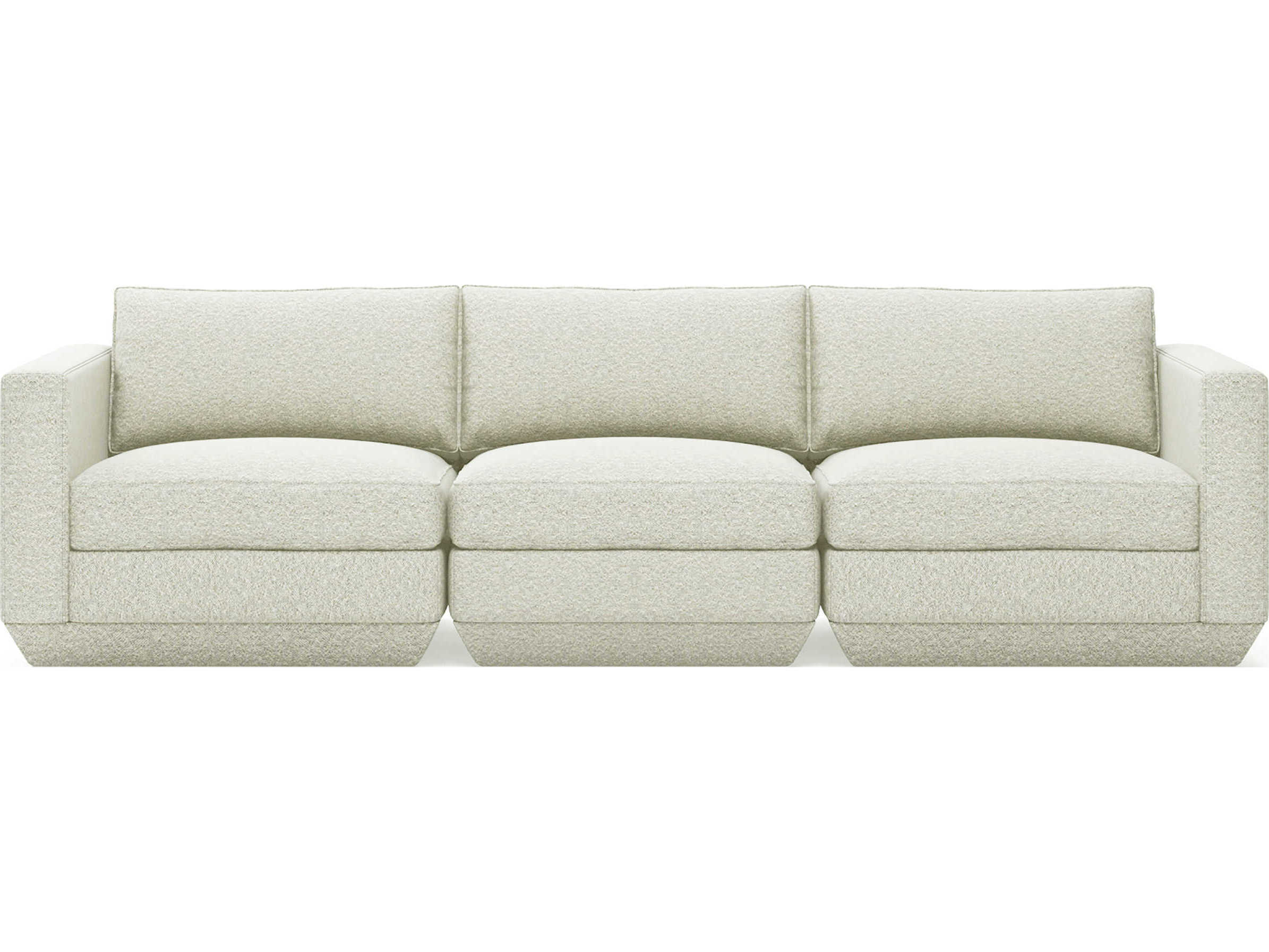 Gus* Modern Podium Copenhagen Fossil White Upholstered Sofa