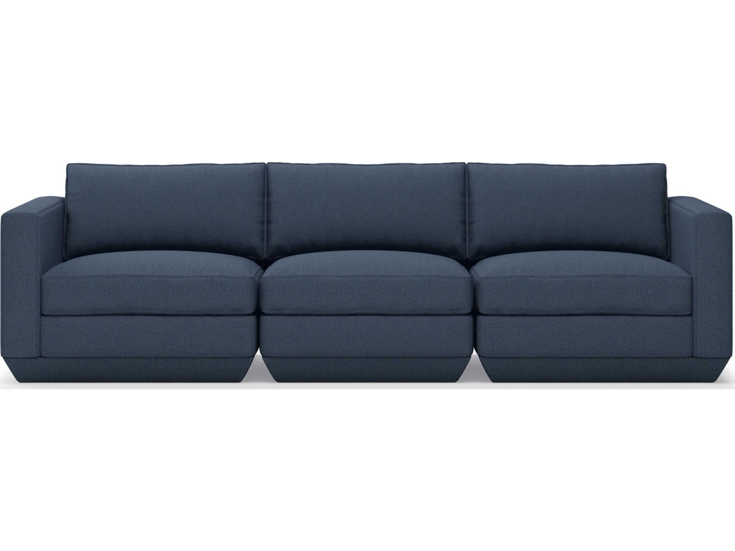 Gus* Modern Podium Hanson Navy Blue Upholstered Sofa