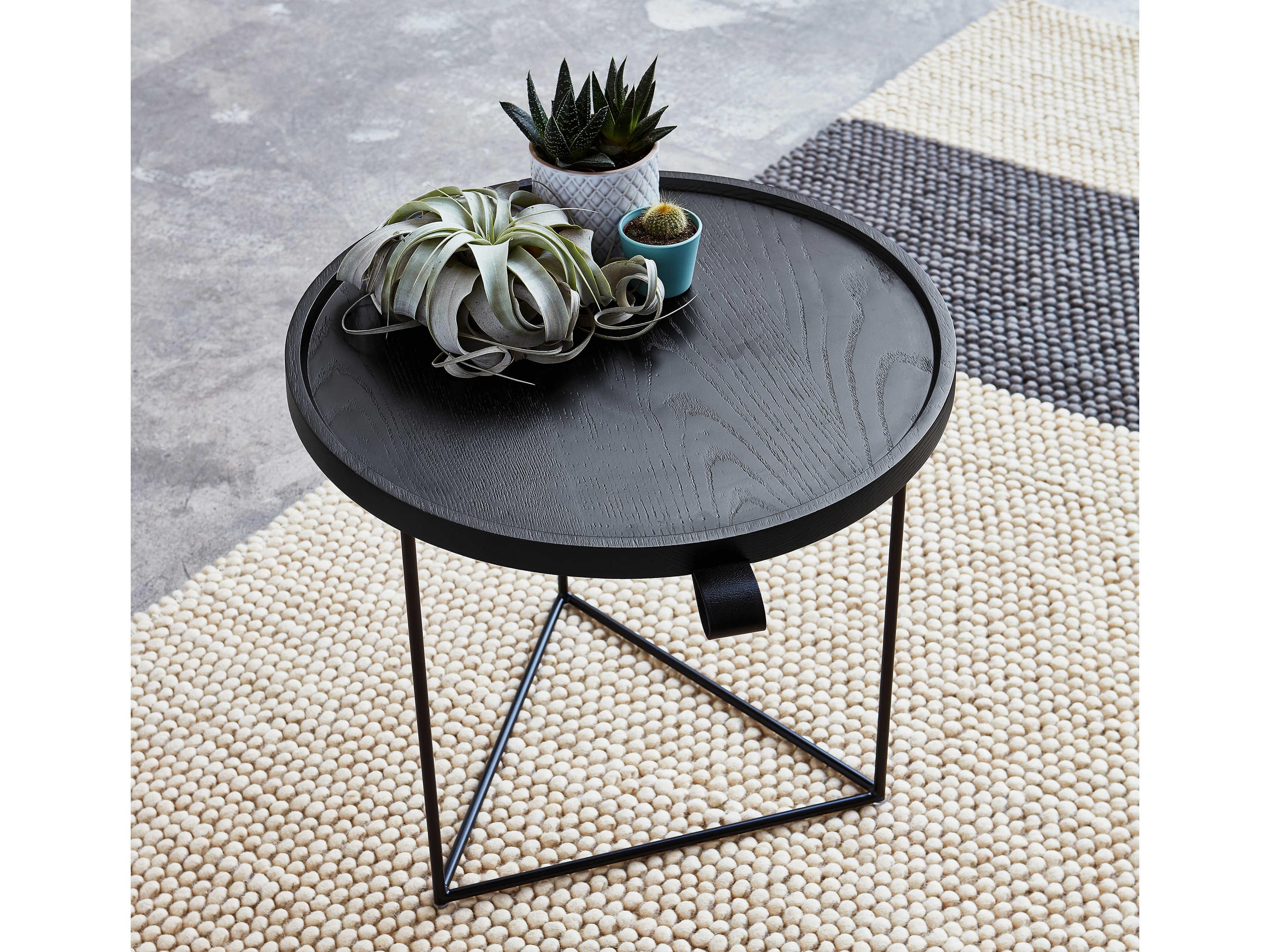 Gus* Modern Porter Round Wood Ash Black End Table