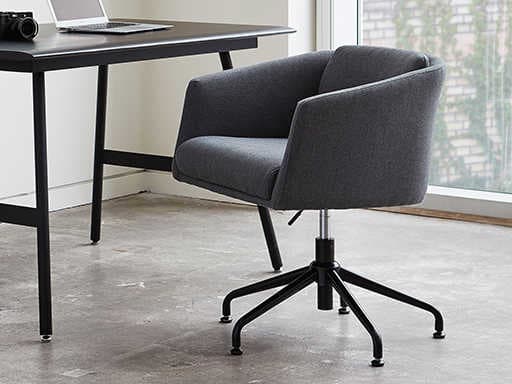 Gus* Modern Radius Gray Upholstered Adjustable Swivel Executive Desk Chair