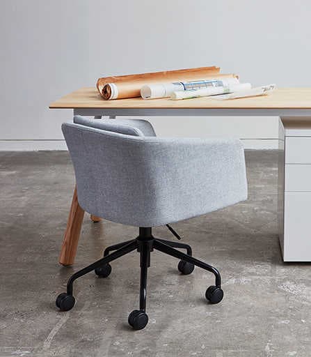 Gus* Modern Radius Upholstered Adjustable Swivel Executive Desk Chair