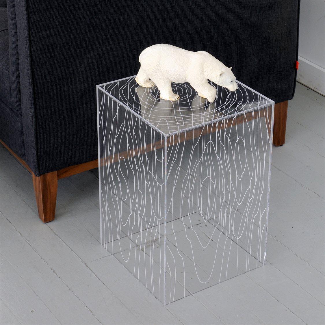 Gus* Modern Timber Square Glass Clear Acrylic End Table