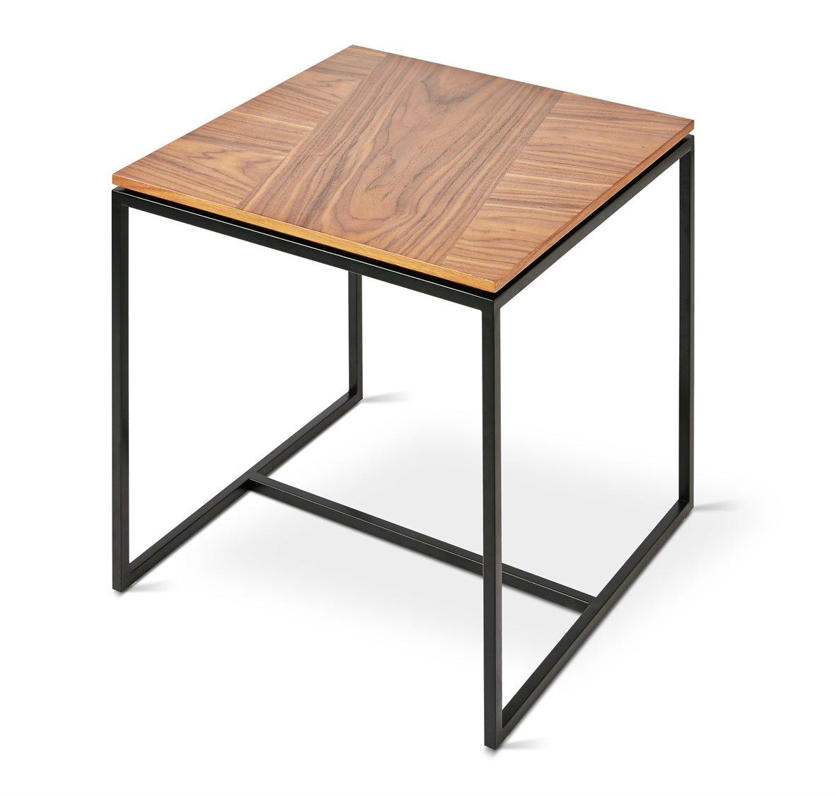 Gus* Modern Tobias Square Wood Walnut Black End Table