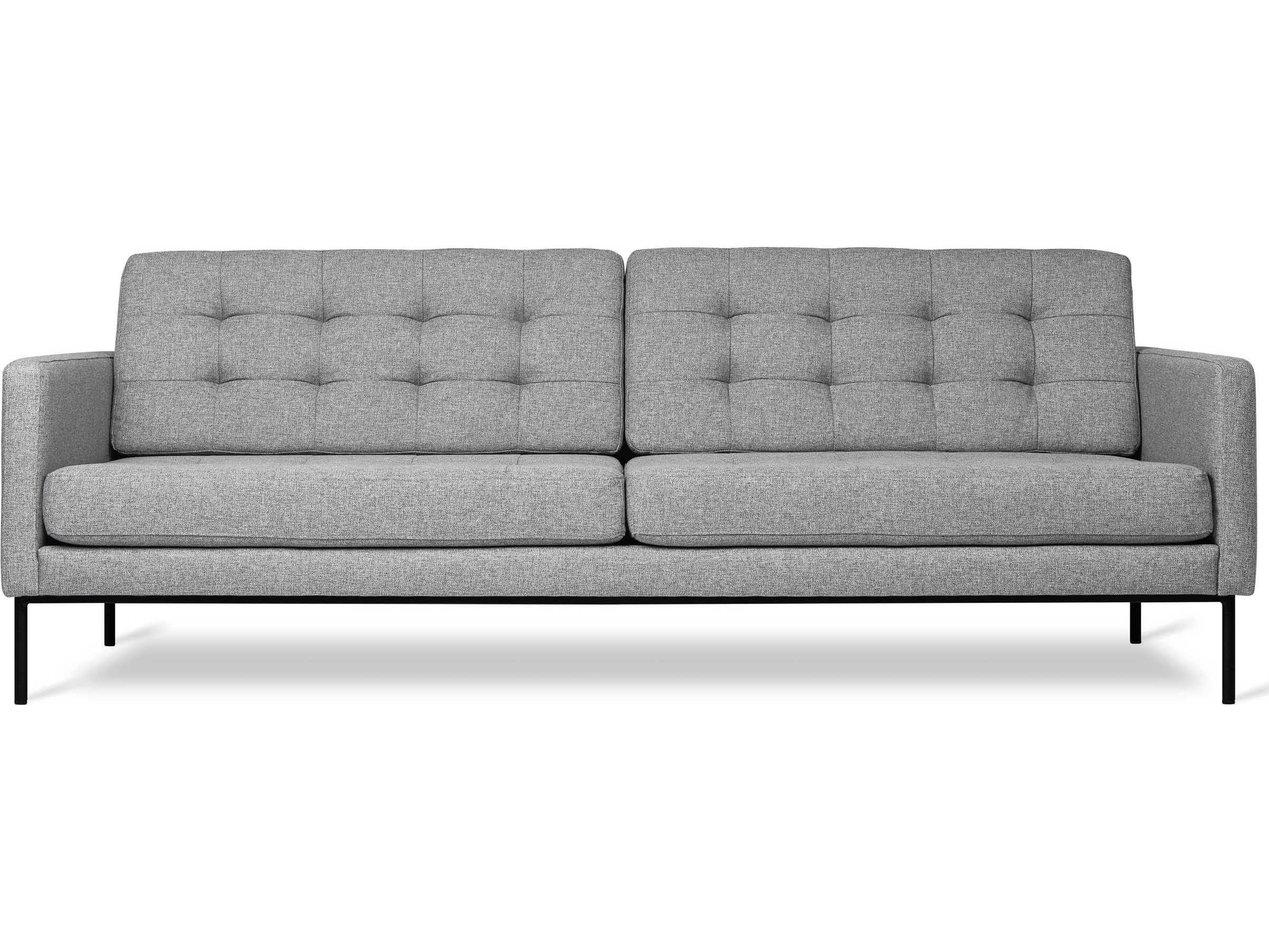 Gus* Modern Towne Tufted Parliament Gray Upholstered Sofa