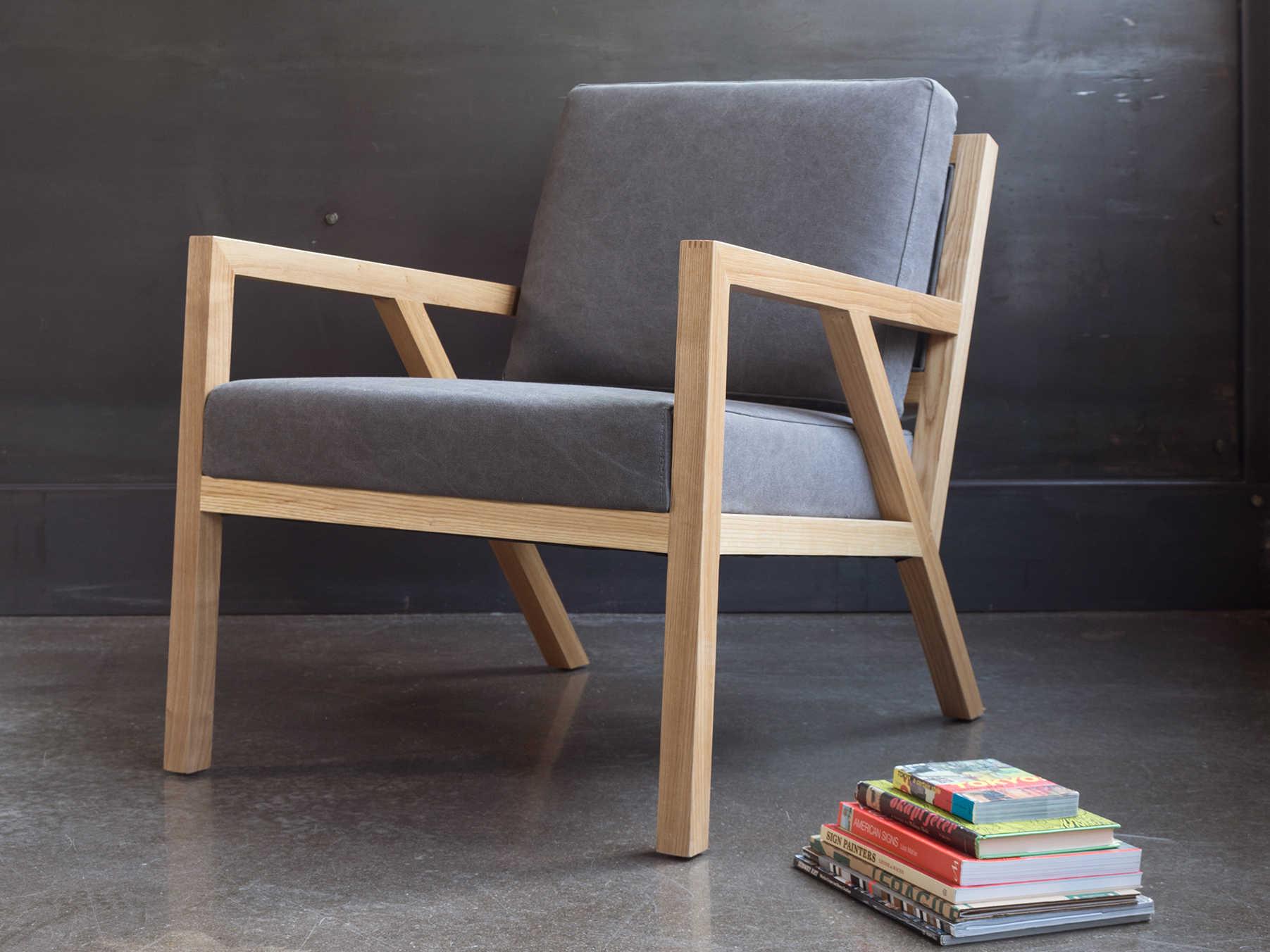 Gus* Modern Truss Brown Fabric Accent Chair