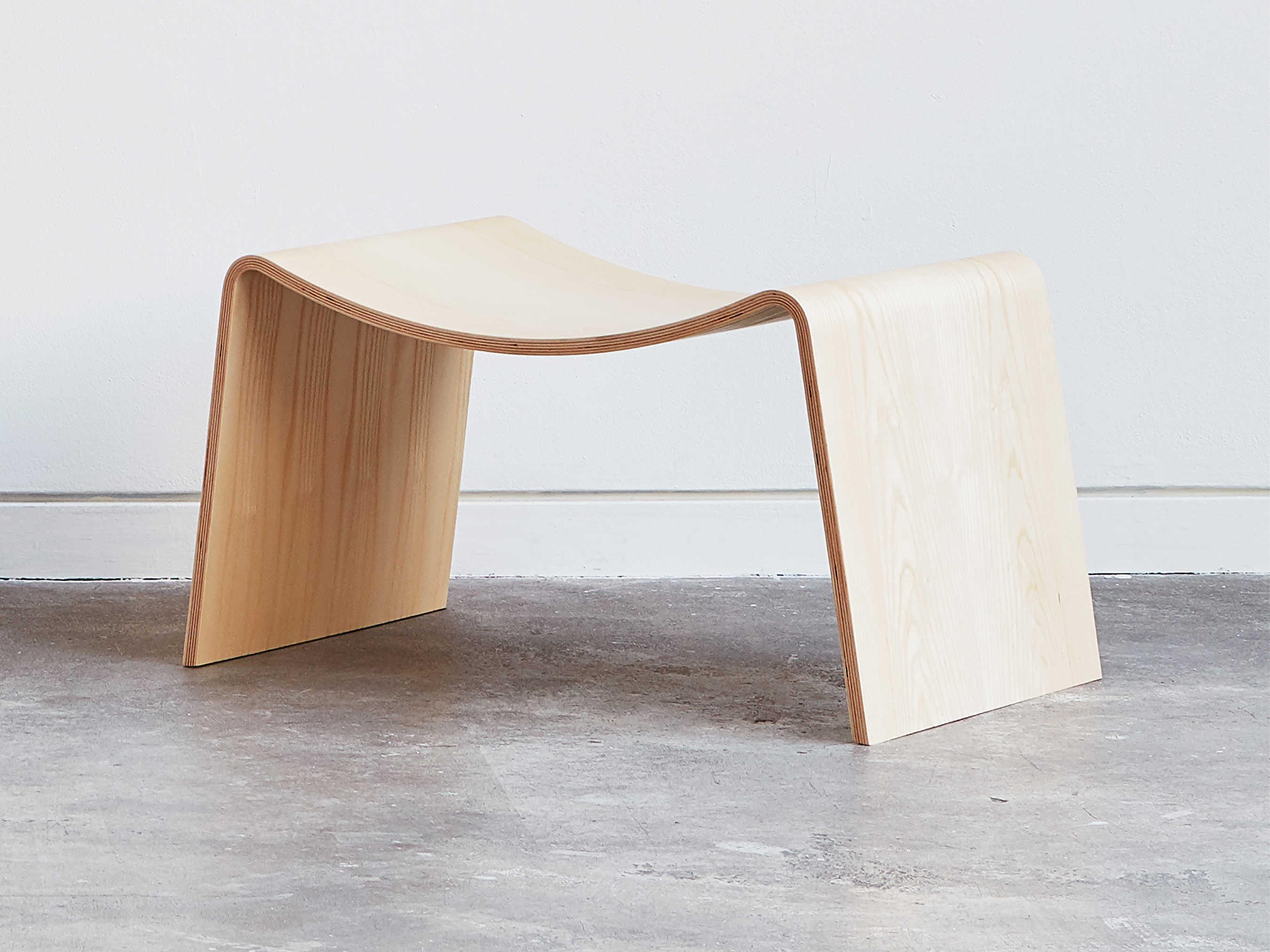 Gus* Modern Wave Ash Blonde Brown Accent Stool