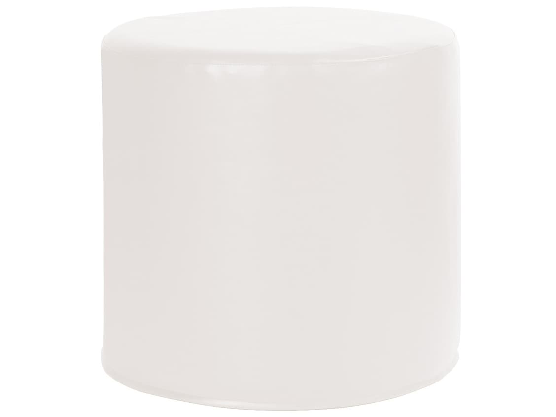 Howard Elliott Outdoor Patio Atlantis White Fabric Cushion Ottoman