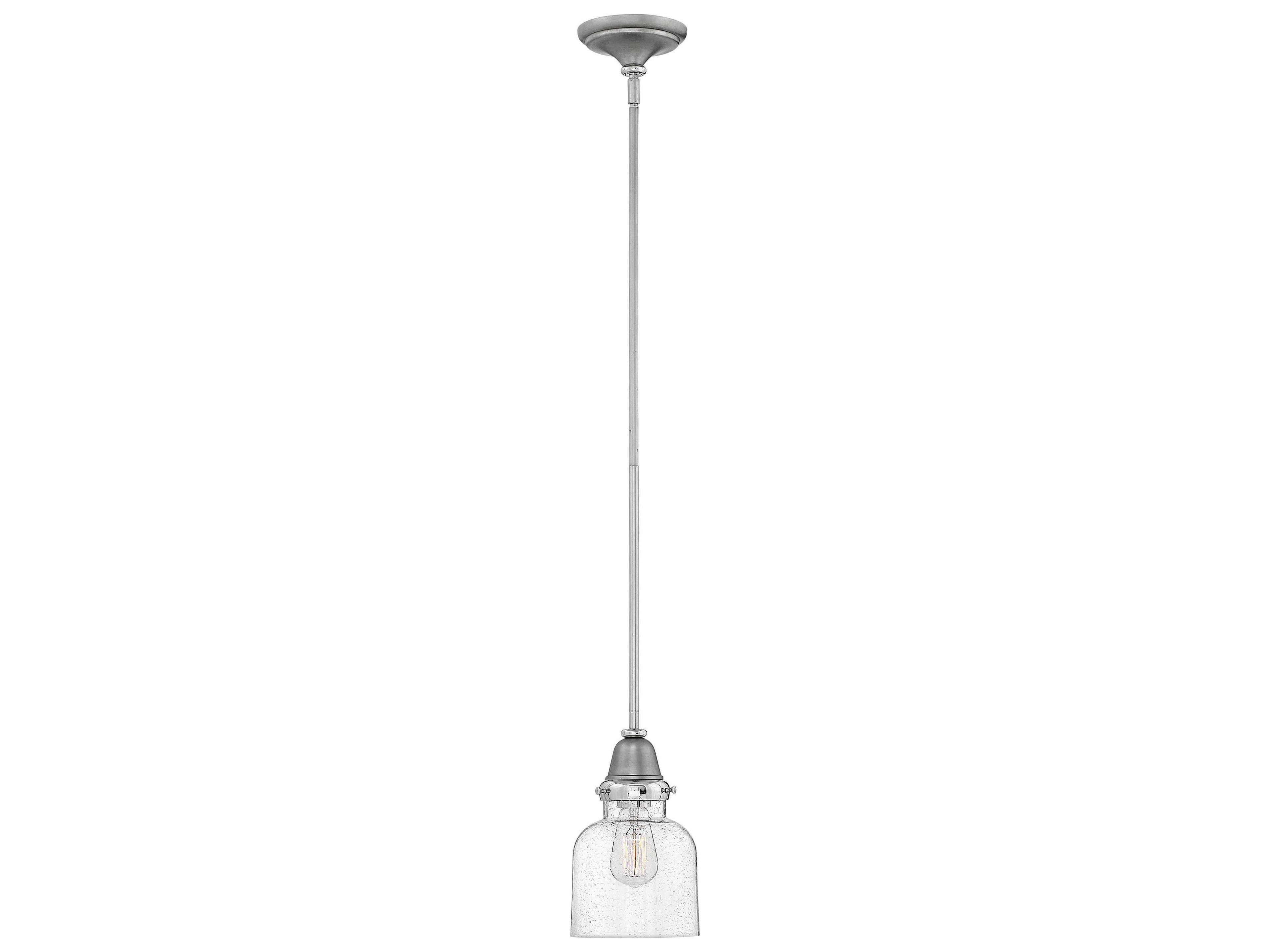 Hinkley Academy 1-Light English Nickel Glass Bell Mini Pendant