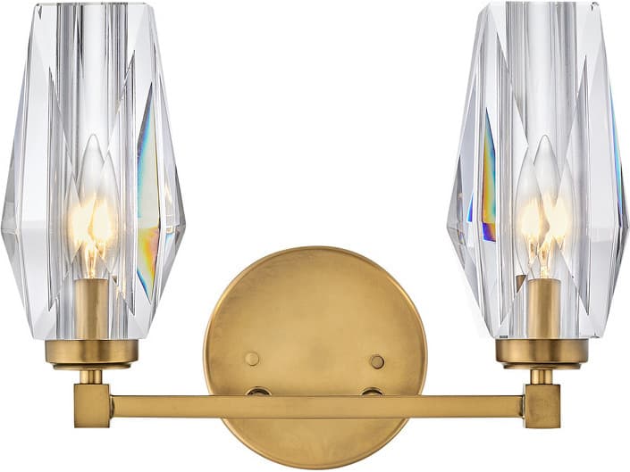 Hinkley Ana 2-Light Heritage Brass Crystal Vanity Light