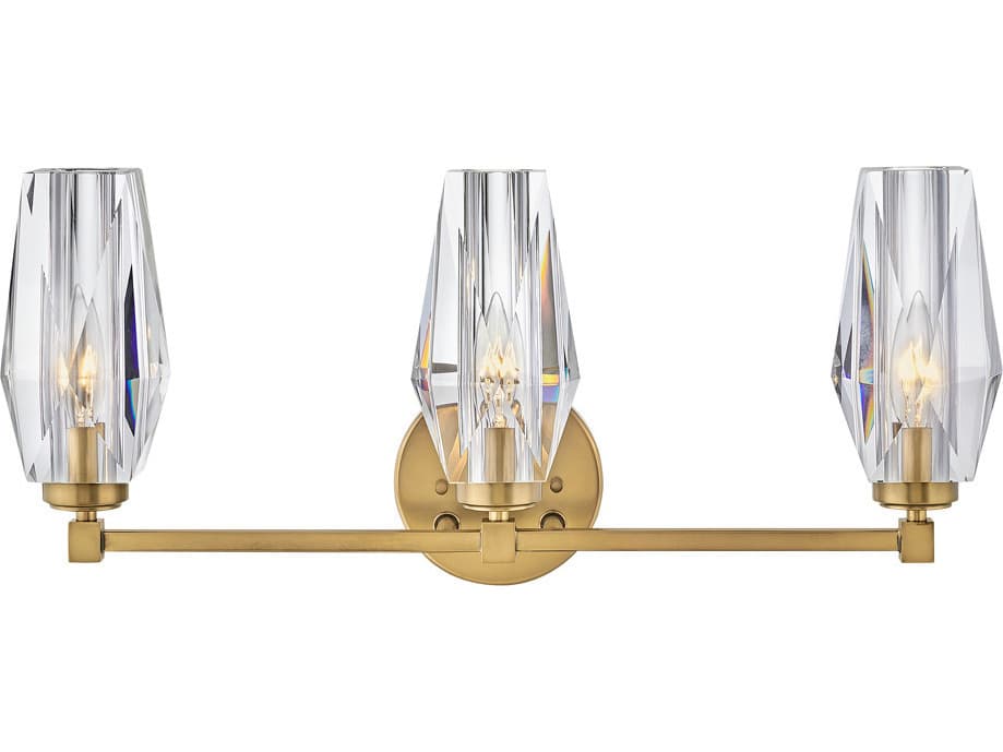 Hinkley Ana 3-Light Heritage Brass Crystal Vanity Light