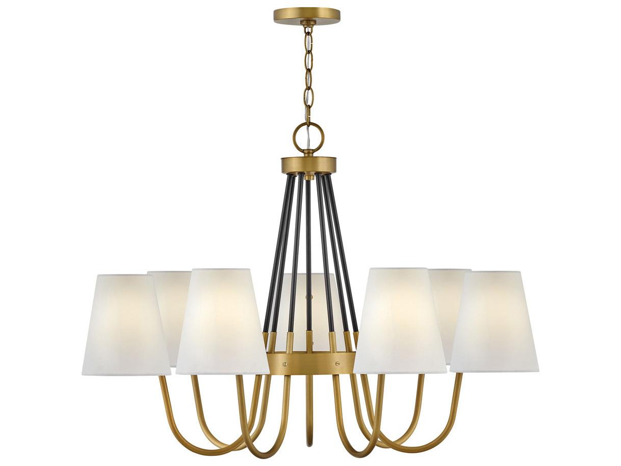 Hinkley Aston 7-Light Heritage Brass Black Empire Chandelier