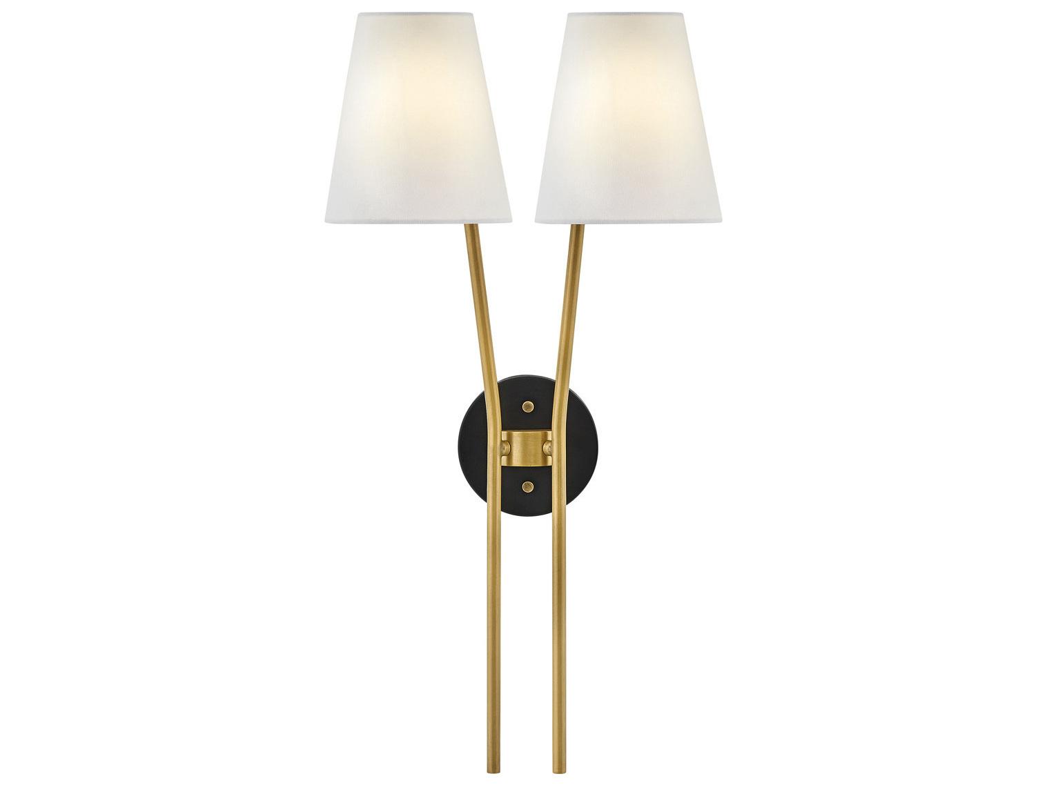 Hinkley Aston 2-Light Heritage Brass Black Wall Sconce