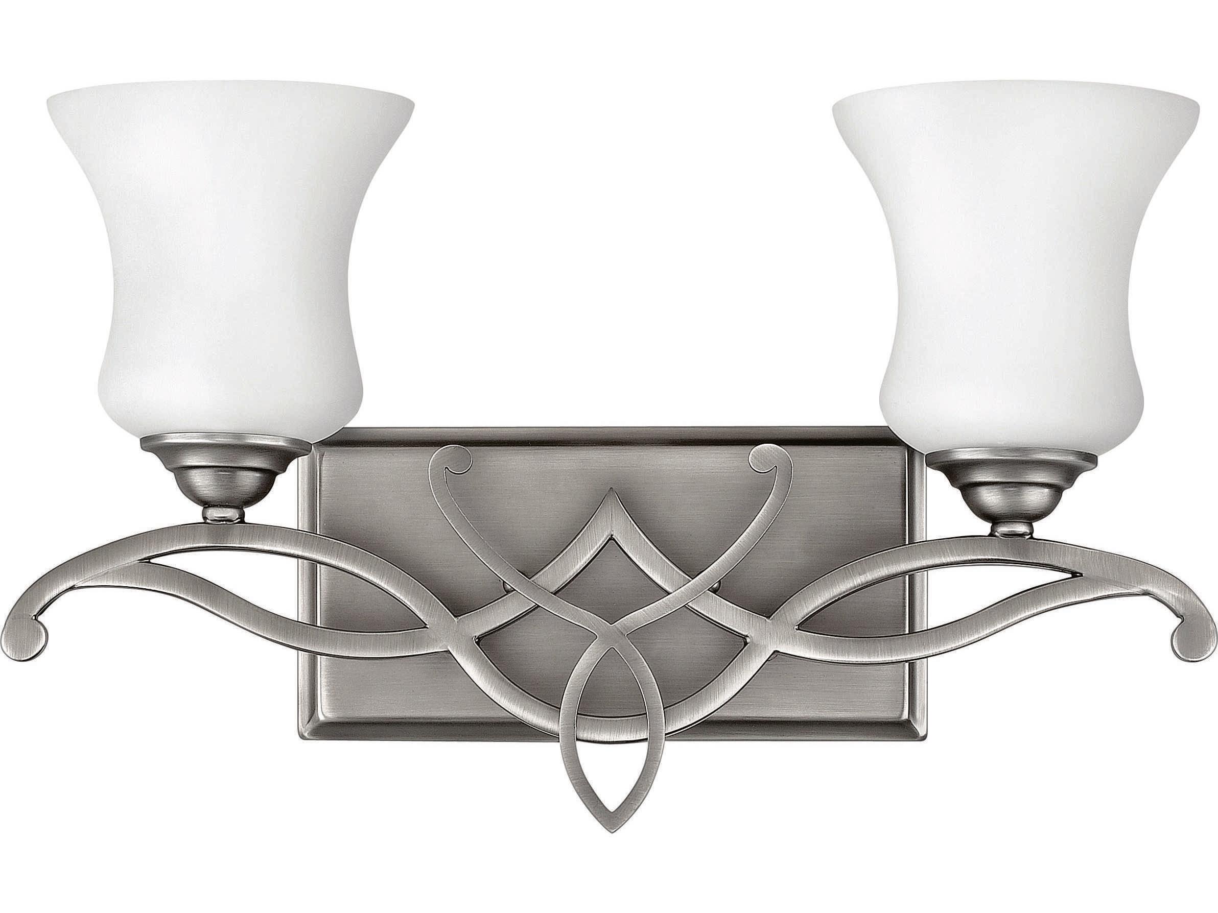 Hinkley Brooke 2-Light Antique Nickel Glass Vanity Light