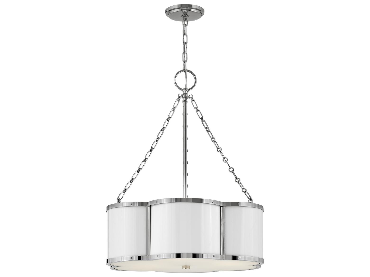 Hinkley Chance 3-Light Polished Nickel Glass Geometric Pendant